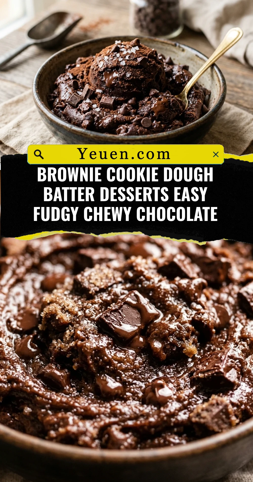 Brownie Cookie Dough Batter Desserts Easy Fudgy Chewy Chocolate
