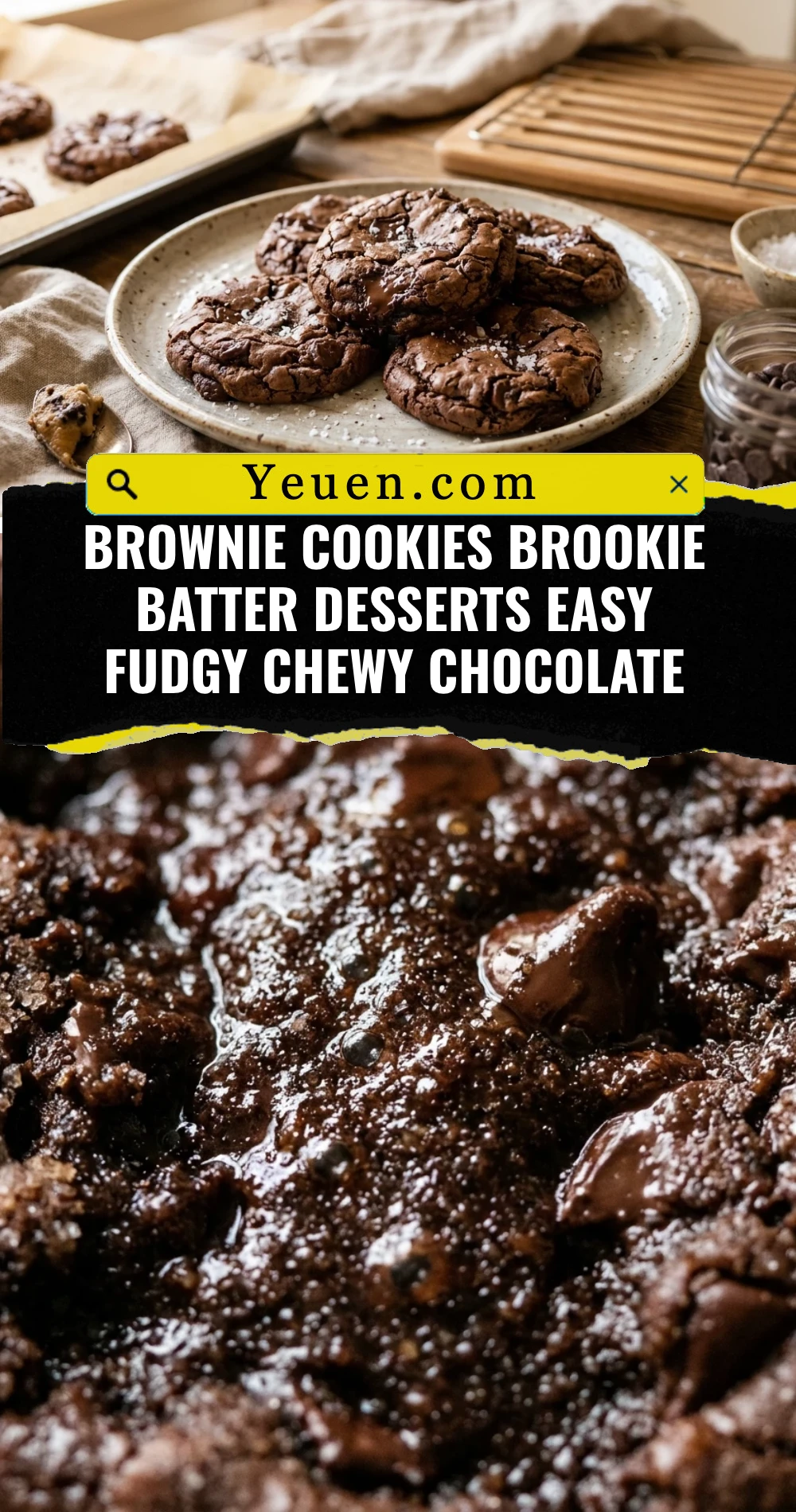 Brownie Cookies Brookie Batter Desserts Easy Fudgy Chewy Chocolate