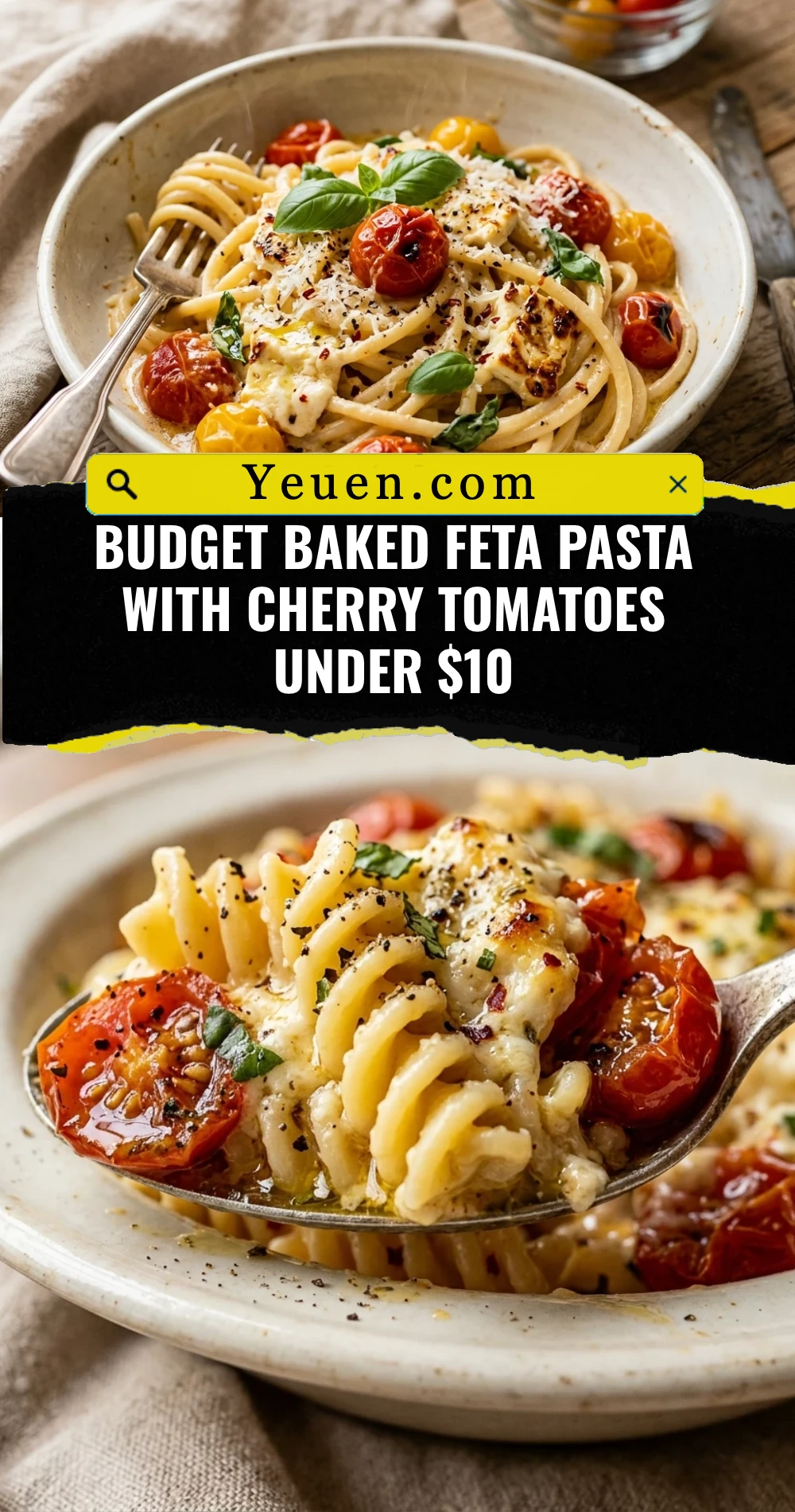 Budget Baked Feta Pasta With Cherry Tomatoes Under $10