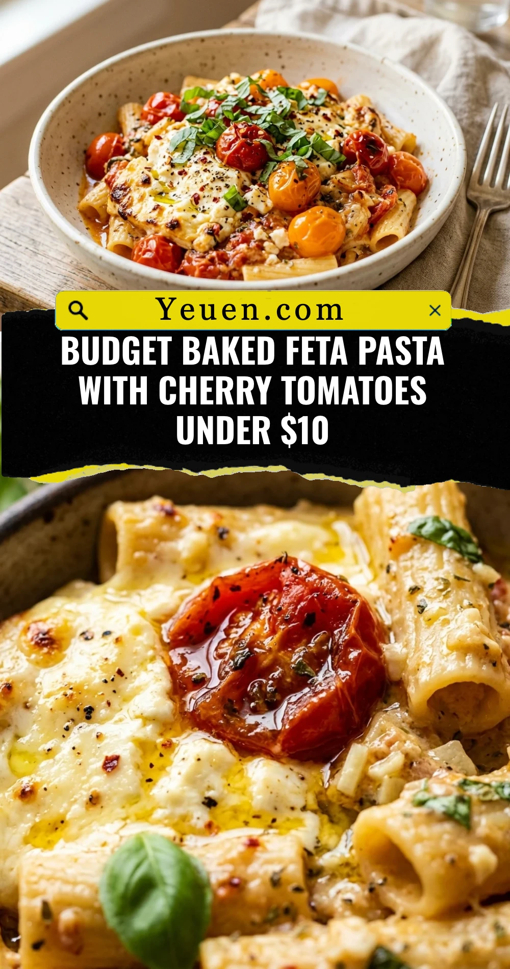 Budget Baked Feta Pasta With Cherry Tomatoes Under $10
