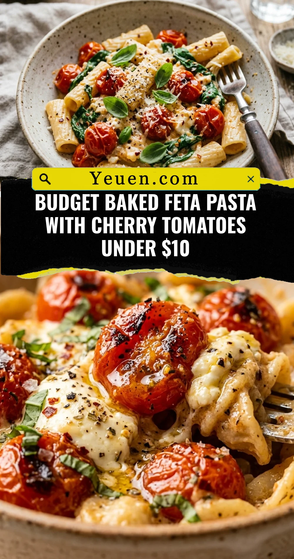 Budget Baked Feta Pasta With Cherry Tomatoes Under $10