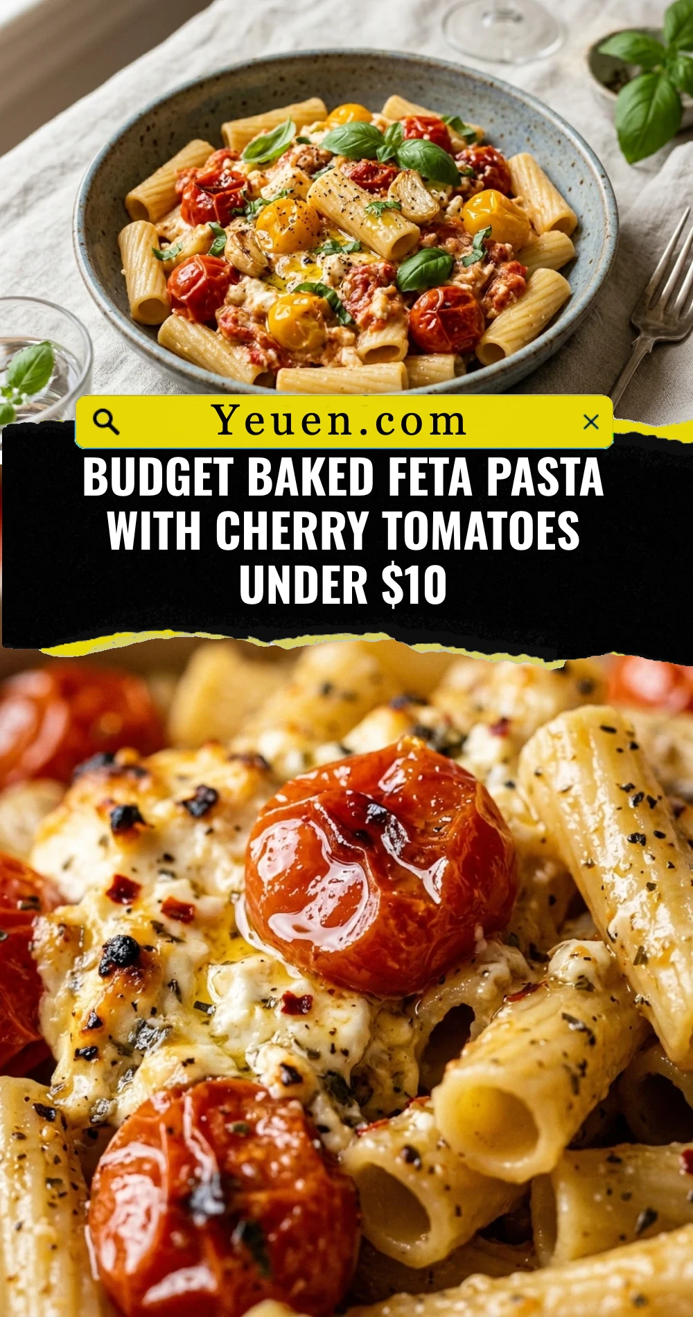 Budget Baked Feta Pasta With Cherry Tomatoes Under $10