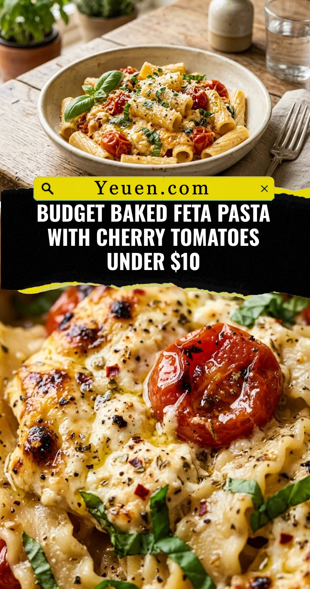 Budget Baked Feta Pasta With Cherry Tomatoes Under $10