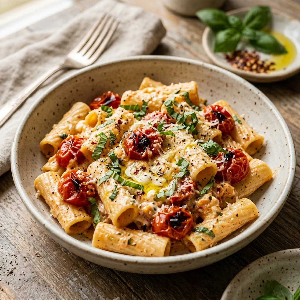 Budget Baked Feta Pasta With Cherry Tomatoes Under $10