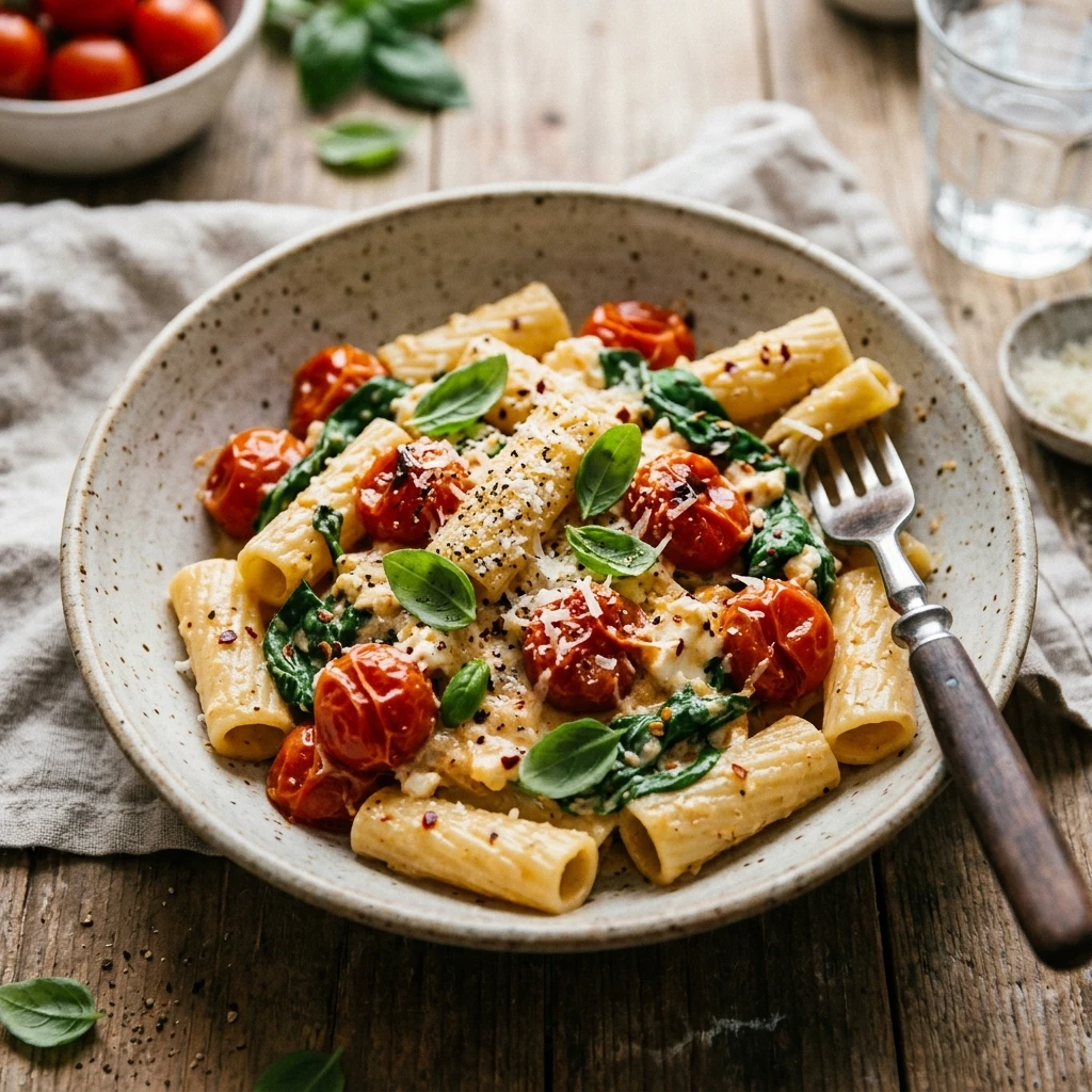 Budget Baked Feta Pasta With Cherry Tomatoes Under $10