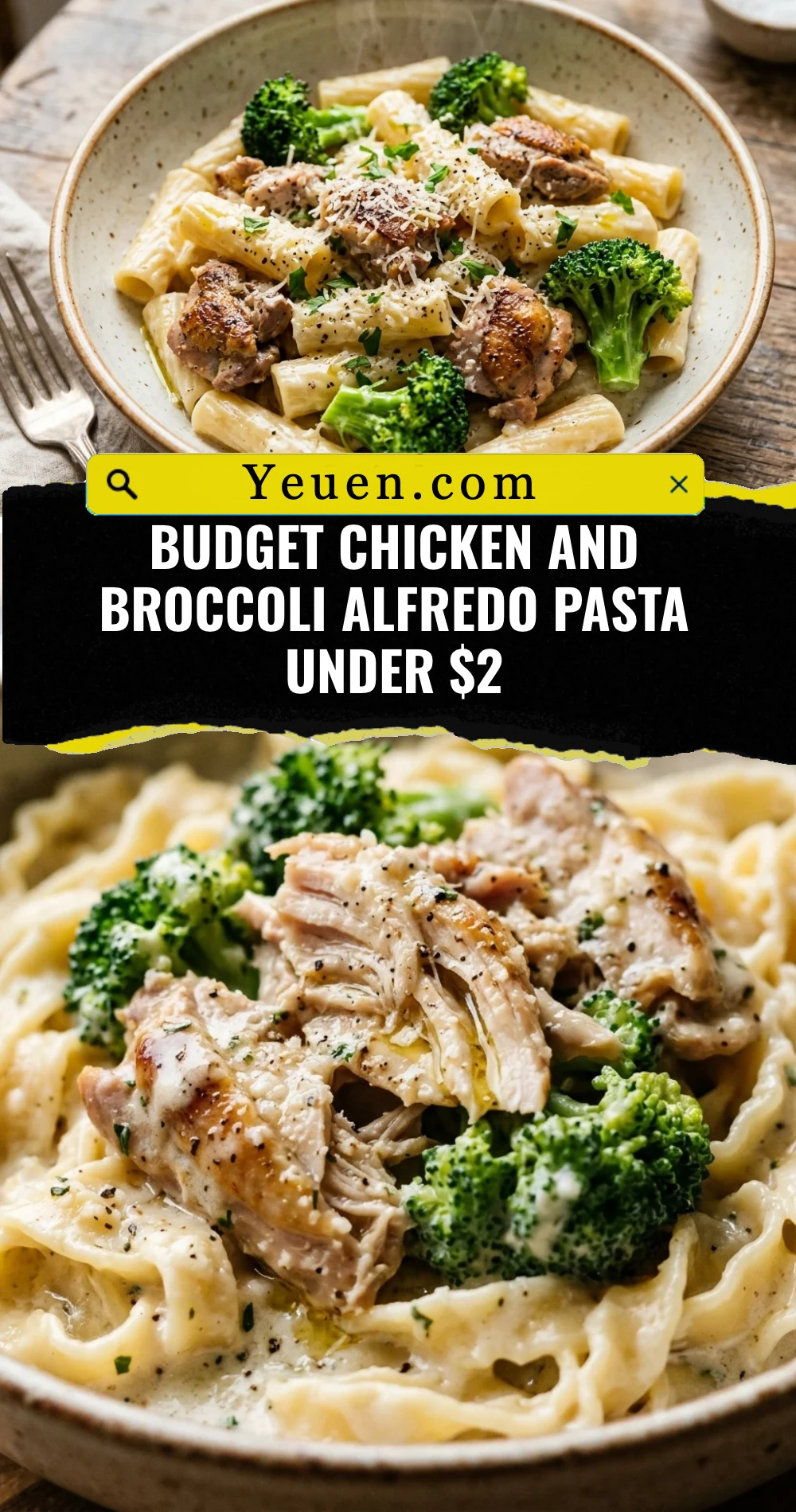 Budget Chicken And Broccoli Alfredo Pasta Under $2