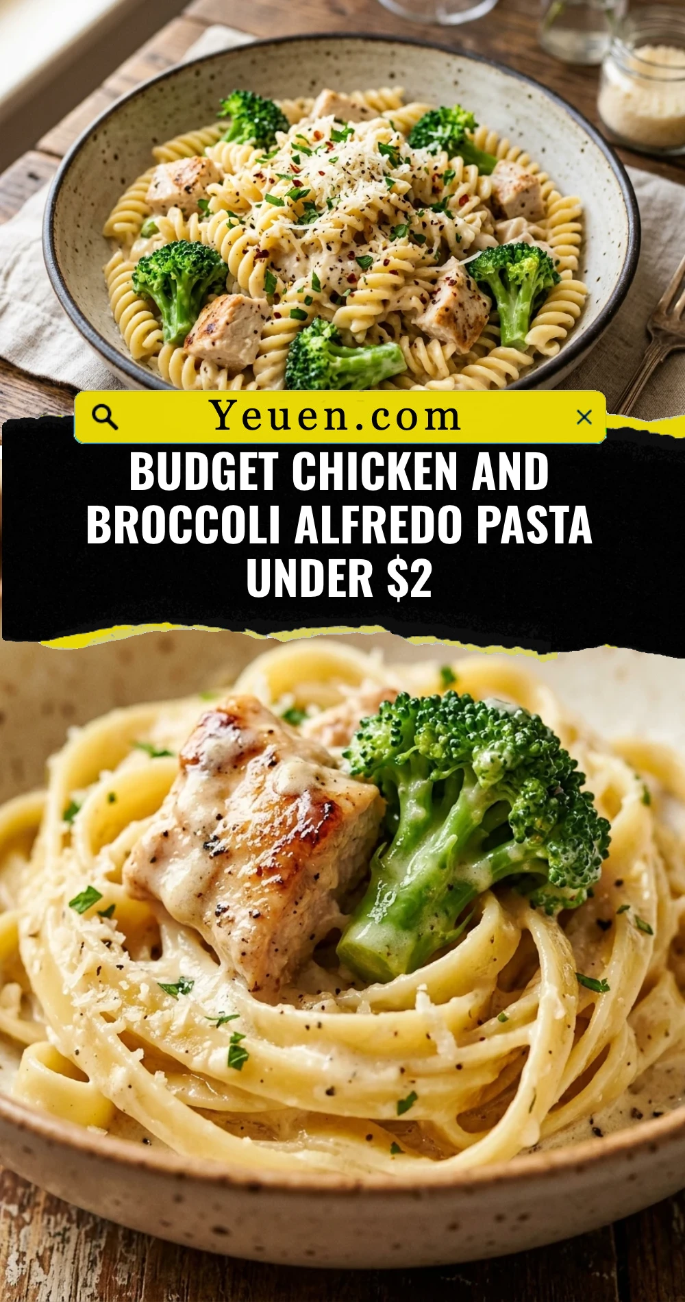 Budget Chicken And Broccoli Alfredo Pasta Under $2