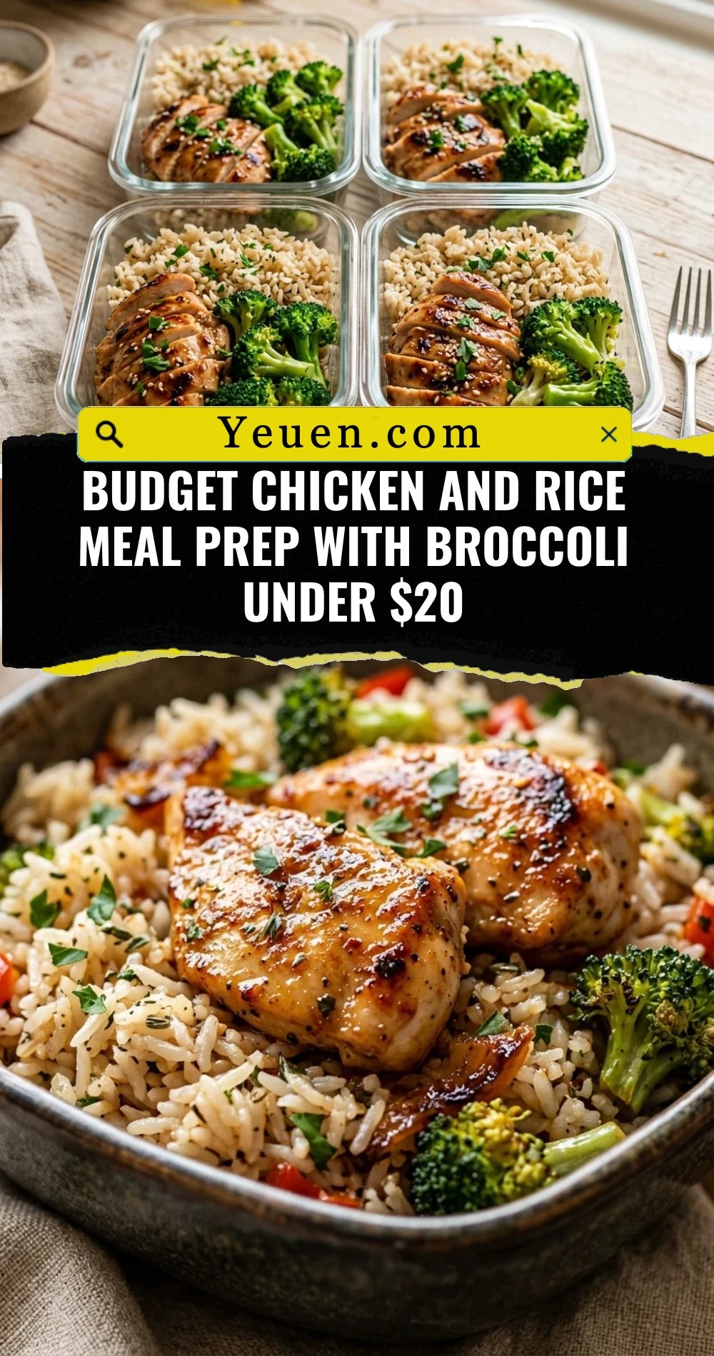 Budget Chicken And Rice Meal Prep With Broccoli Under $20