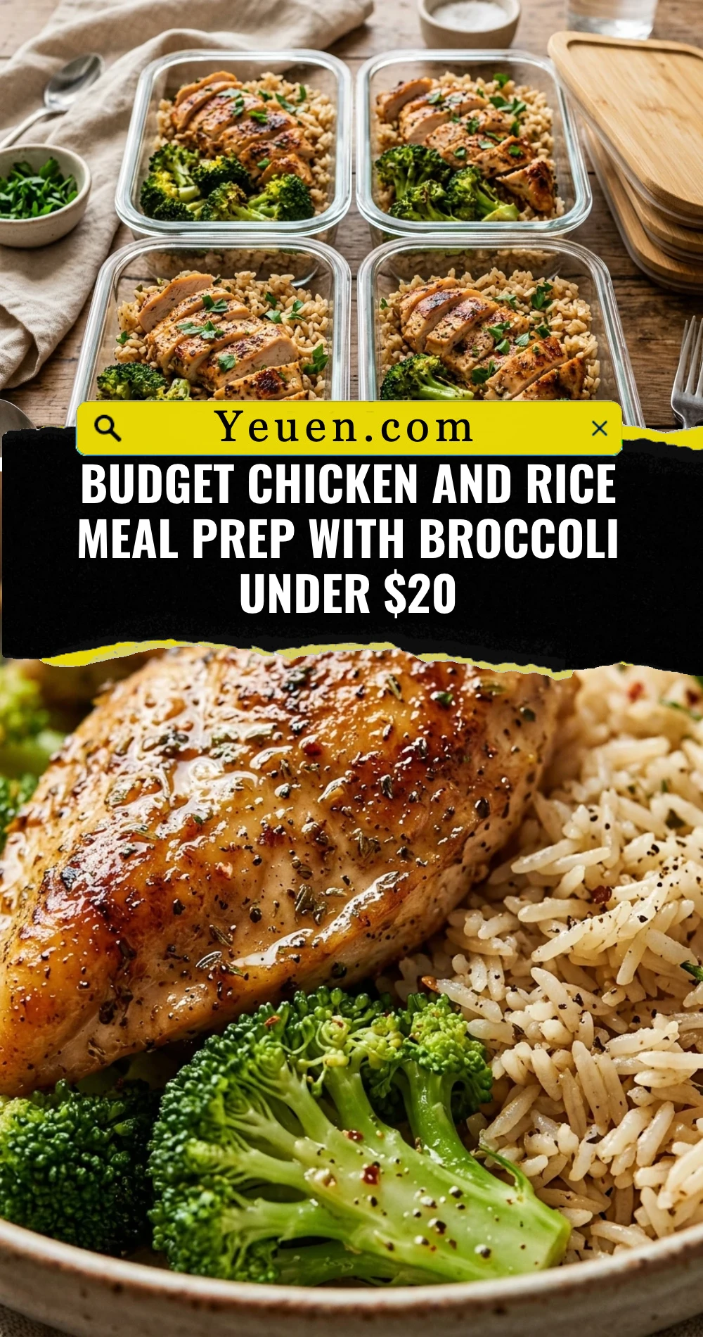Budget Chicken And Rice Meal Prep With Broccoli Under $20