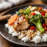 Budget Chicken And Veggie Stir Fry With Rice Under $3