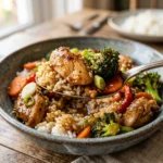 Budget Chicken And Veggie Stir Fry With Rice Under $3