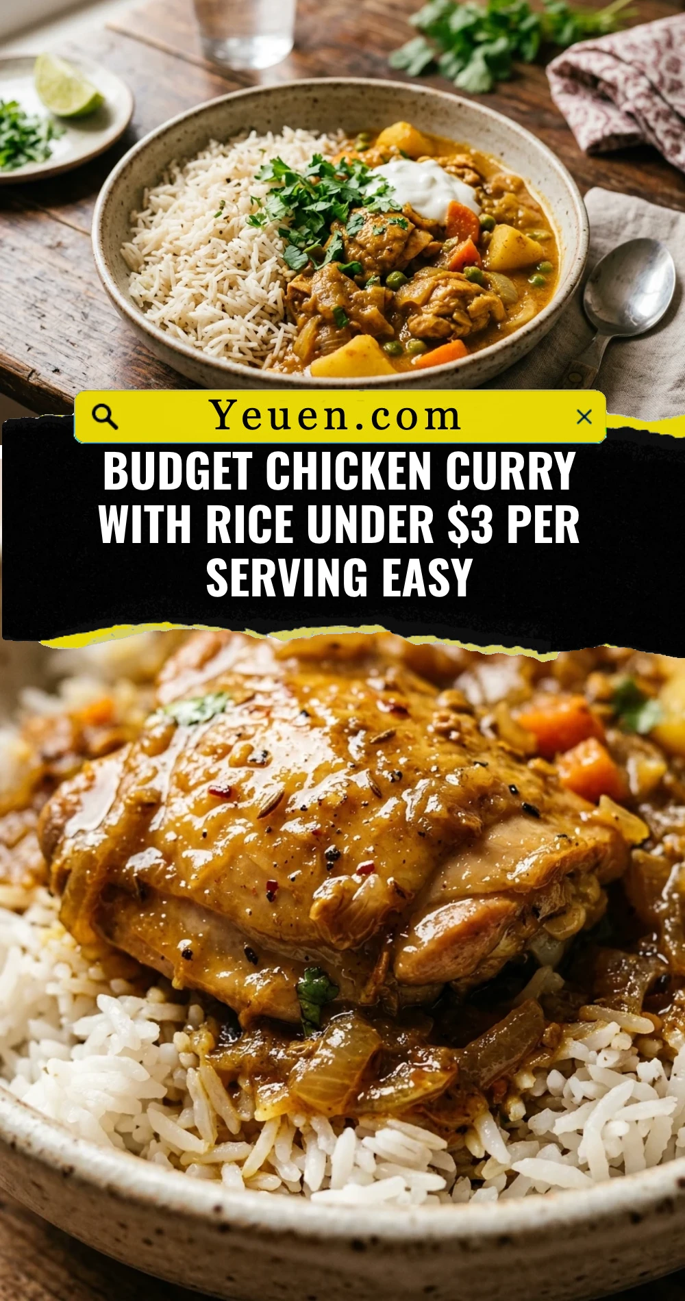 Budget Chicken Curry With Rice Under $3 Per Serving Easy