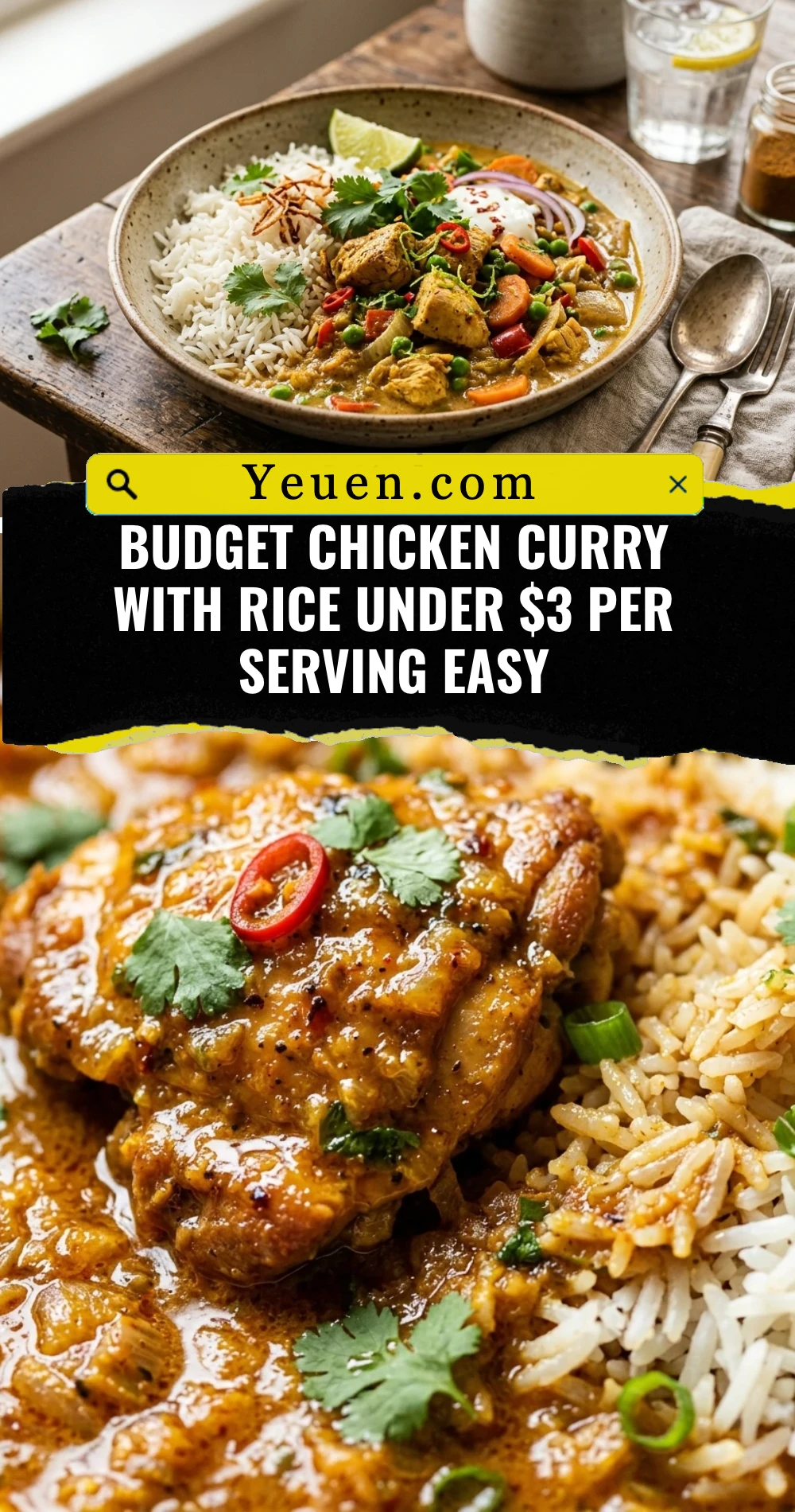 Budget Chicken Curry With Rice Under $3 Per Serving Easy