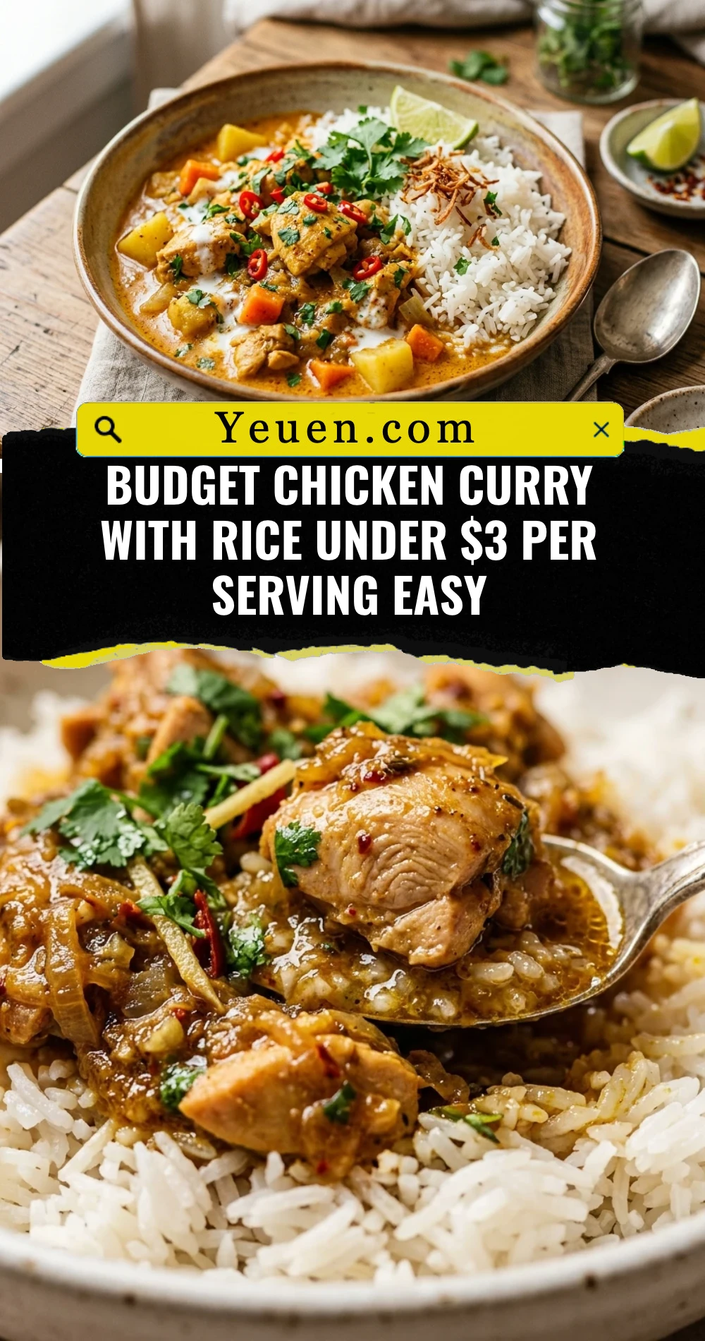 Budget Chicken Curry With Rice Under $3 Per Serving Easy