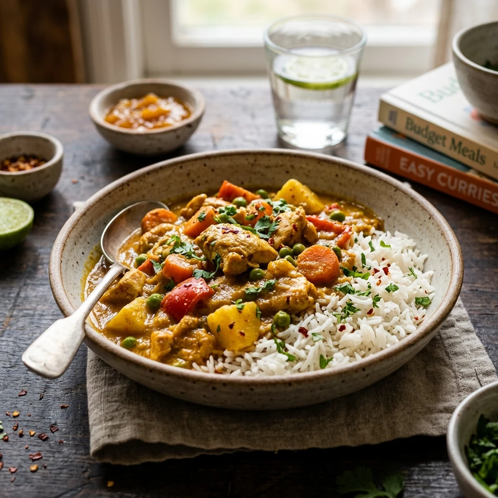 Budget Chicken Curry With Rice Under $3 Per Serving Easy