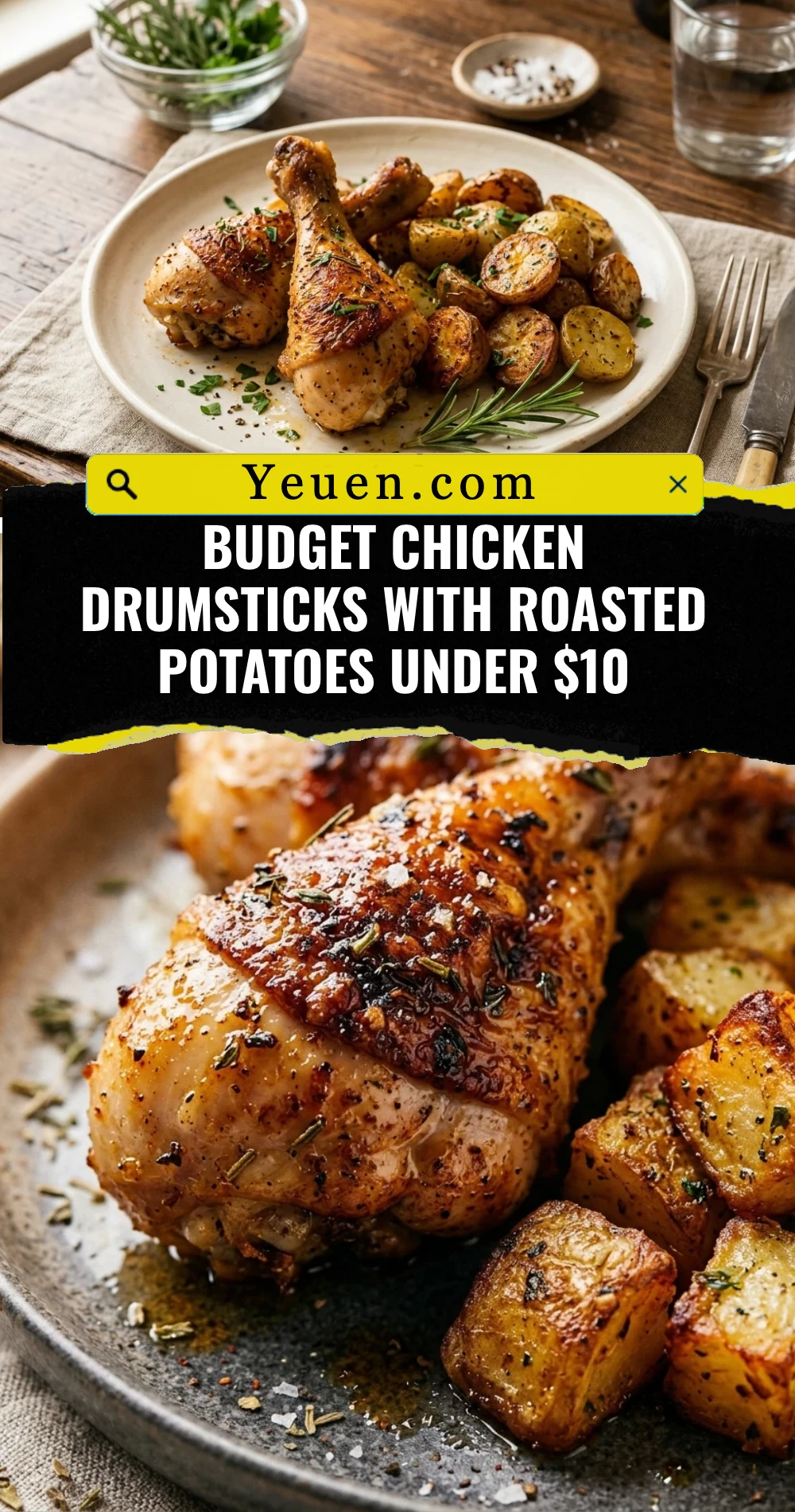 Budget Chicken Drumsticks With Roasted Potatoes Under $10