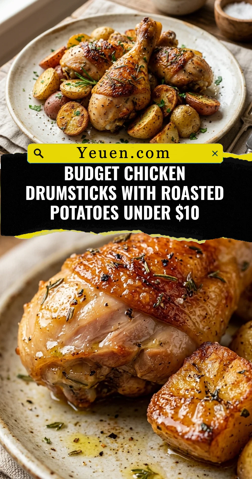Budget Chicken Drumsticks With Roasted Potatoes Under $10