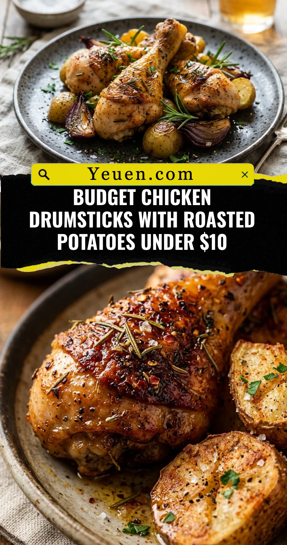 Budget Chicken Drumsticks With Roasted Potatoes Under $10
