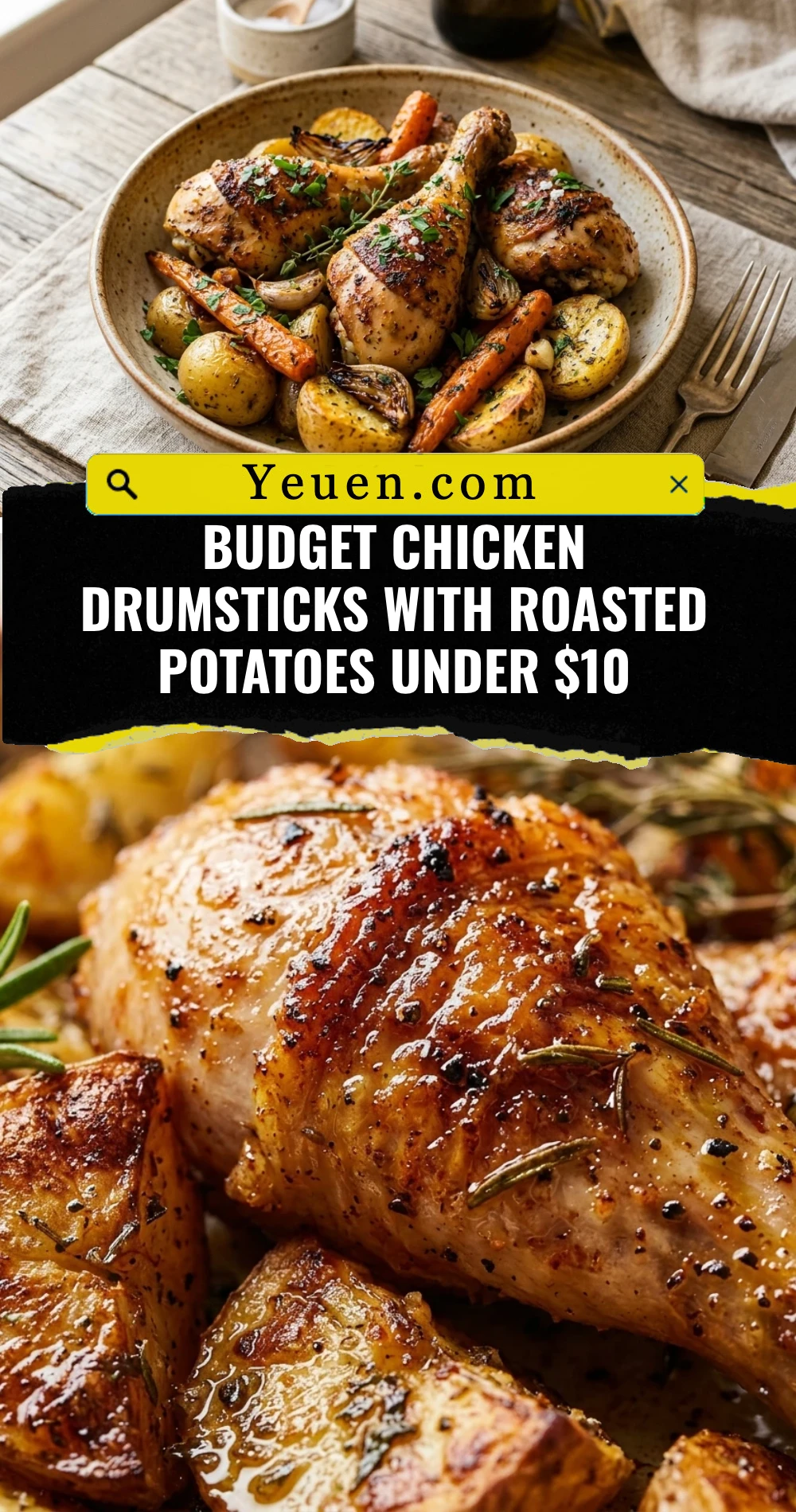 Budget Chicken Drumsticks With Roasted Potatoes Under $10