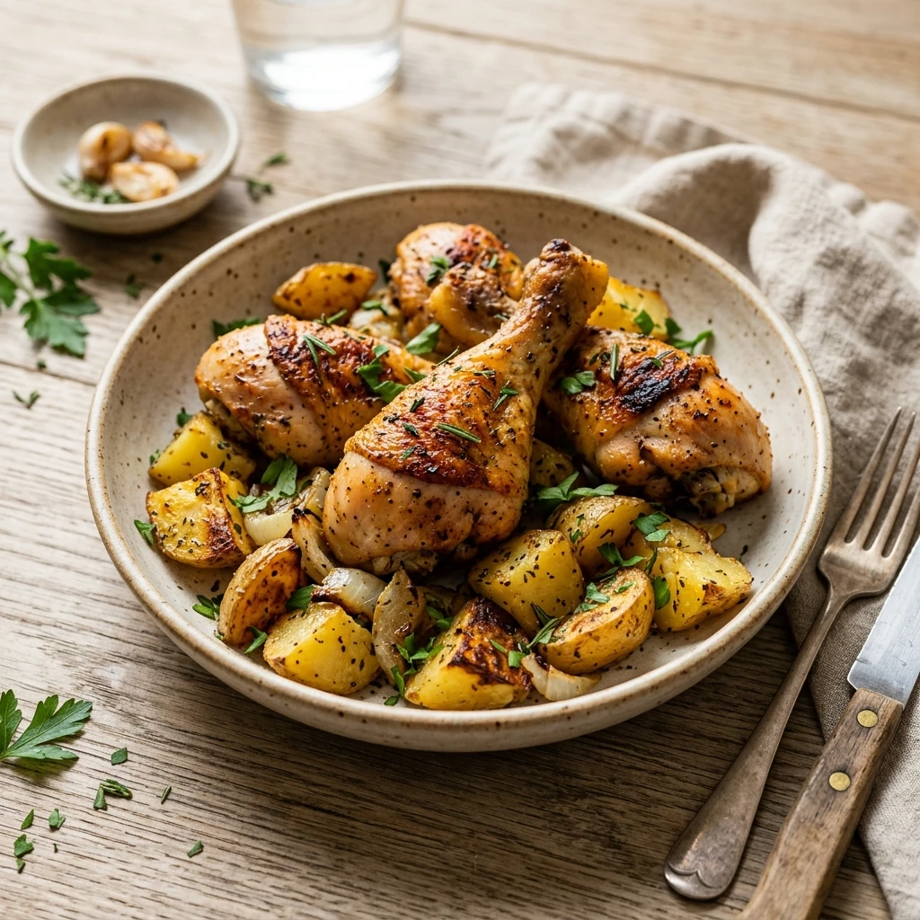 Budget Chicken Drumsticks With Roasted Potatoes Under $10