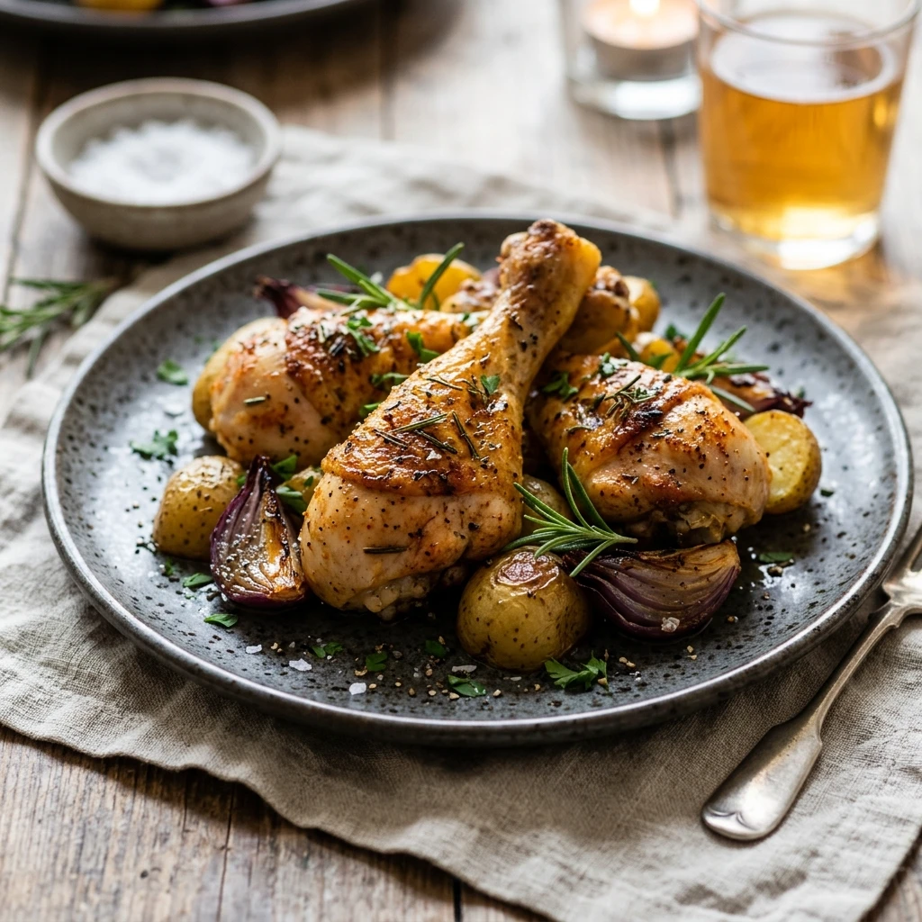 Budget Chicken Drumsticks With Roasted Potatoes Under $10