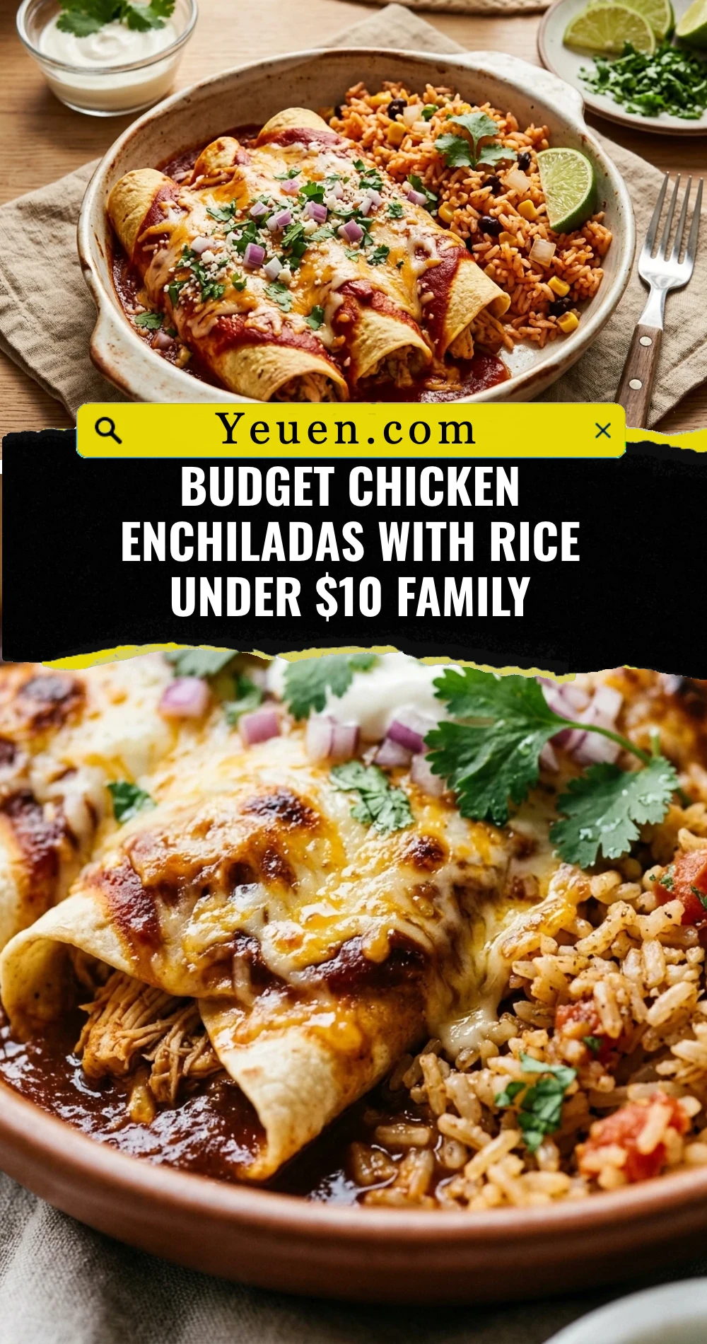Budget Chicken Enchiladas With Rice Under $10 Family
