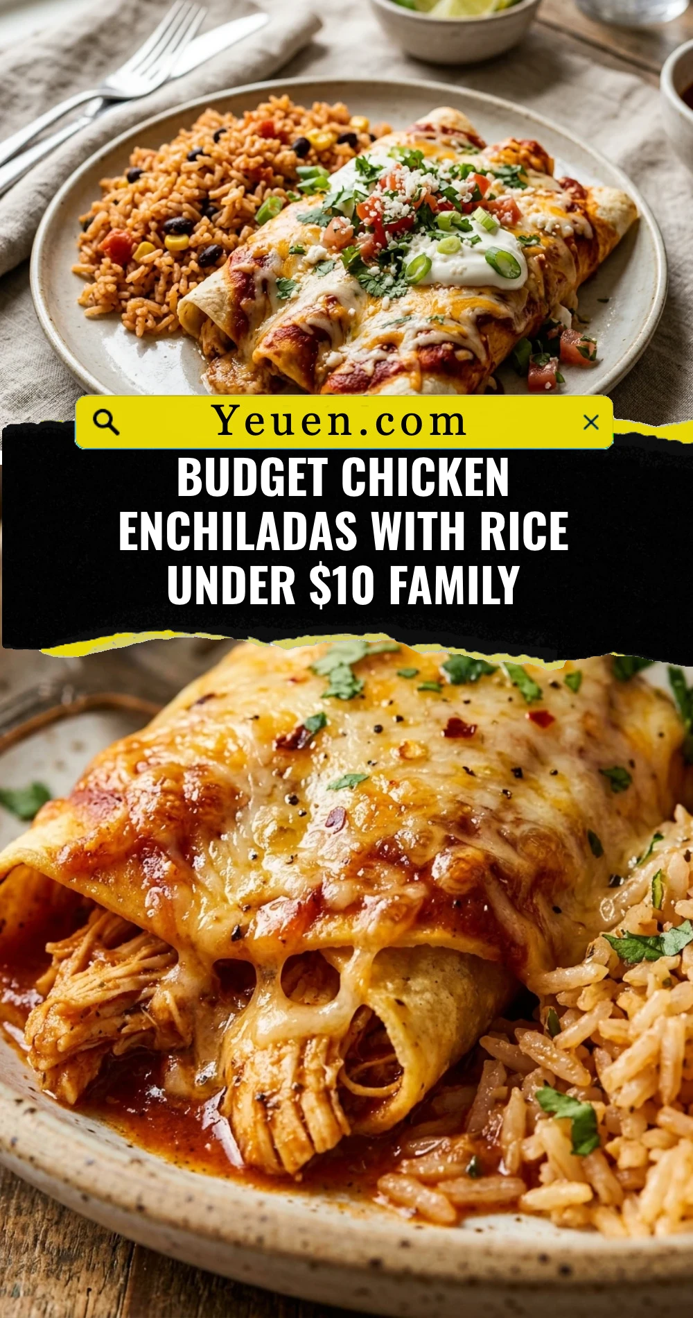 Budget Chicken Enchiladas With Rice Under $10 Family