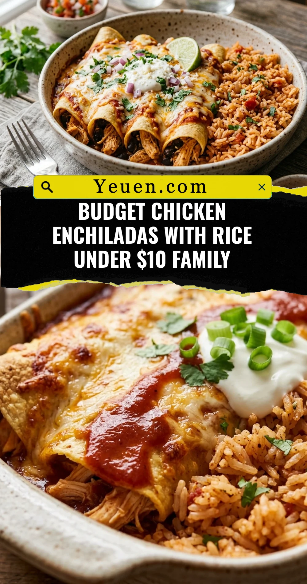 Budget Chicken Enchiladas With Rice Under $10 Family