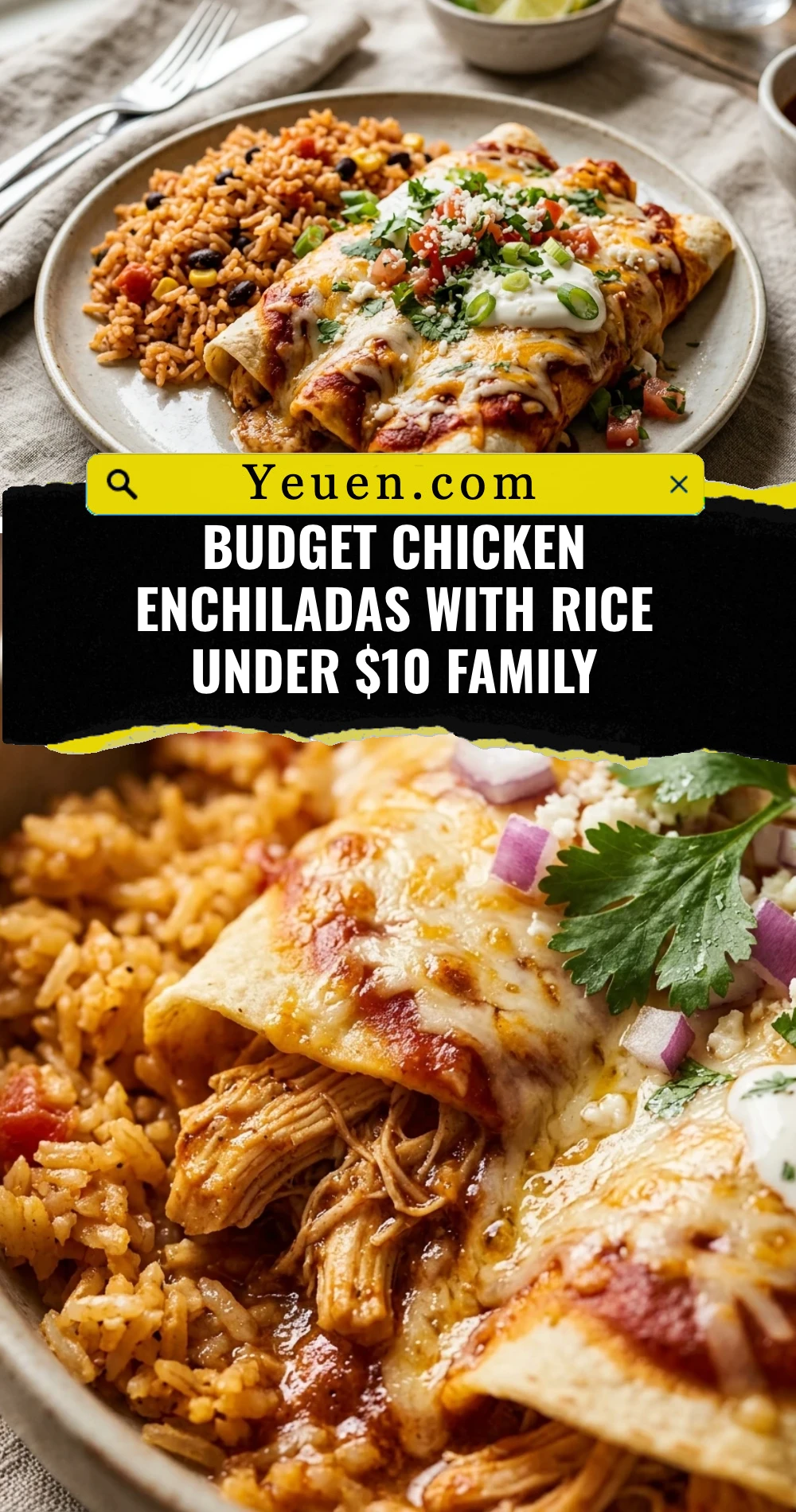 Budget Chicken Enchiladas With Rice Under $10 Family
