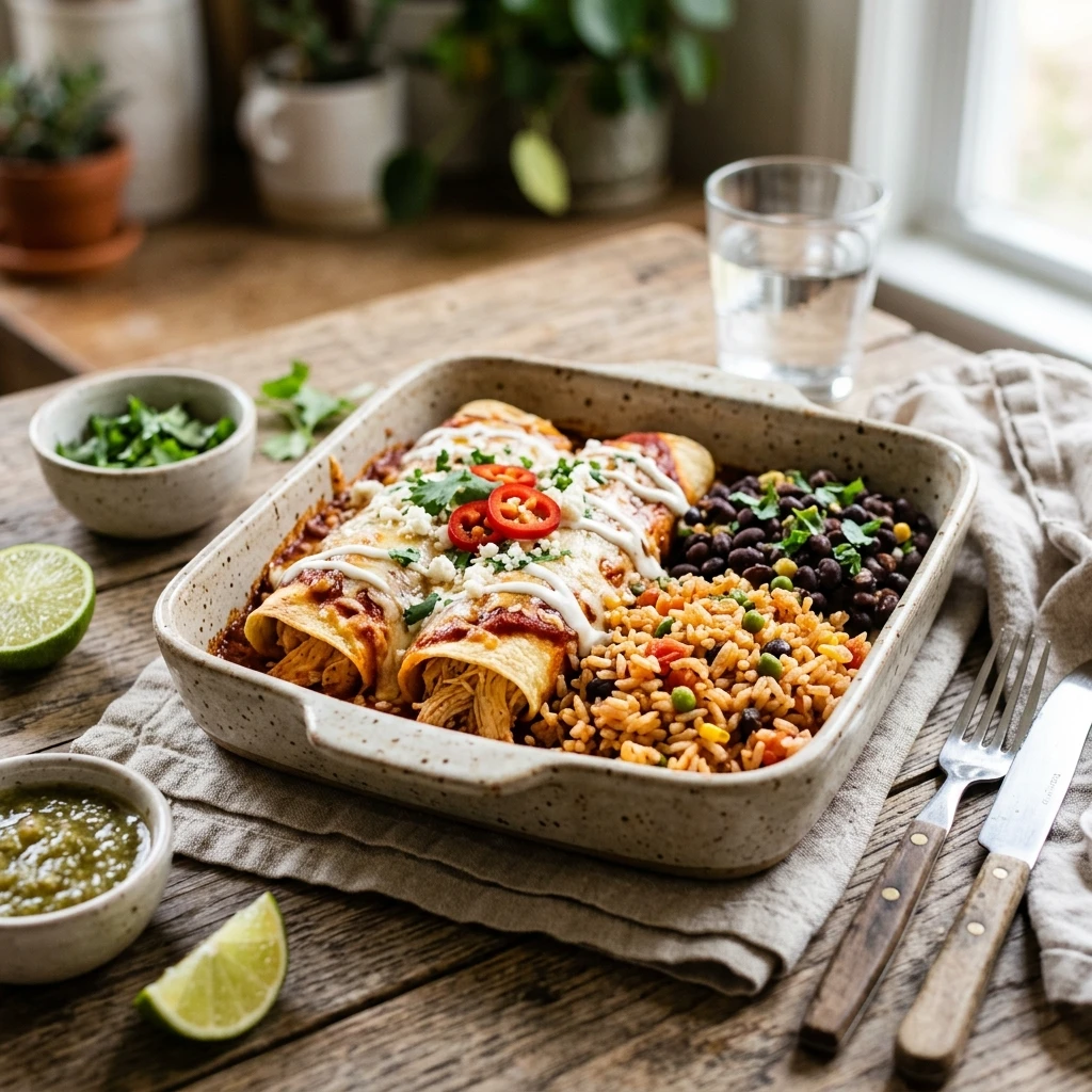 Budget Chicken Enchiladas With Rice Under $10 Family