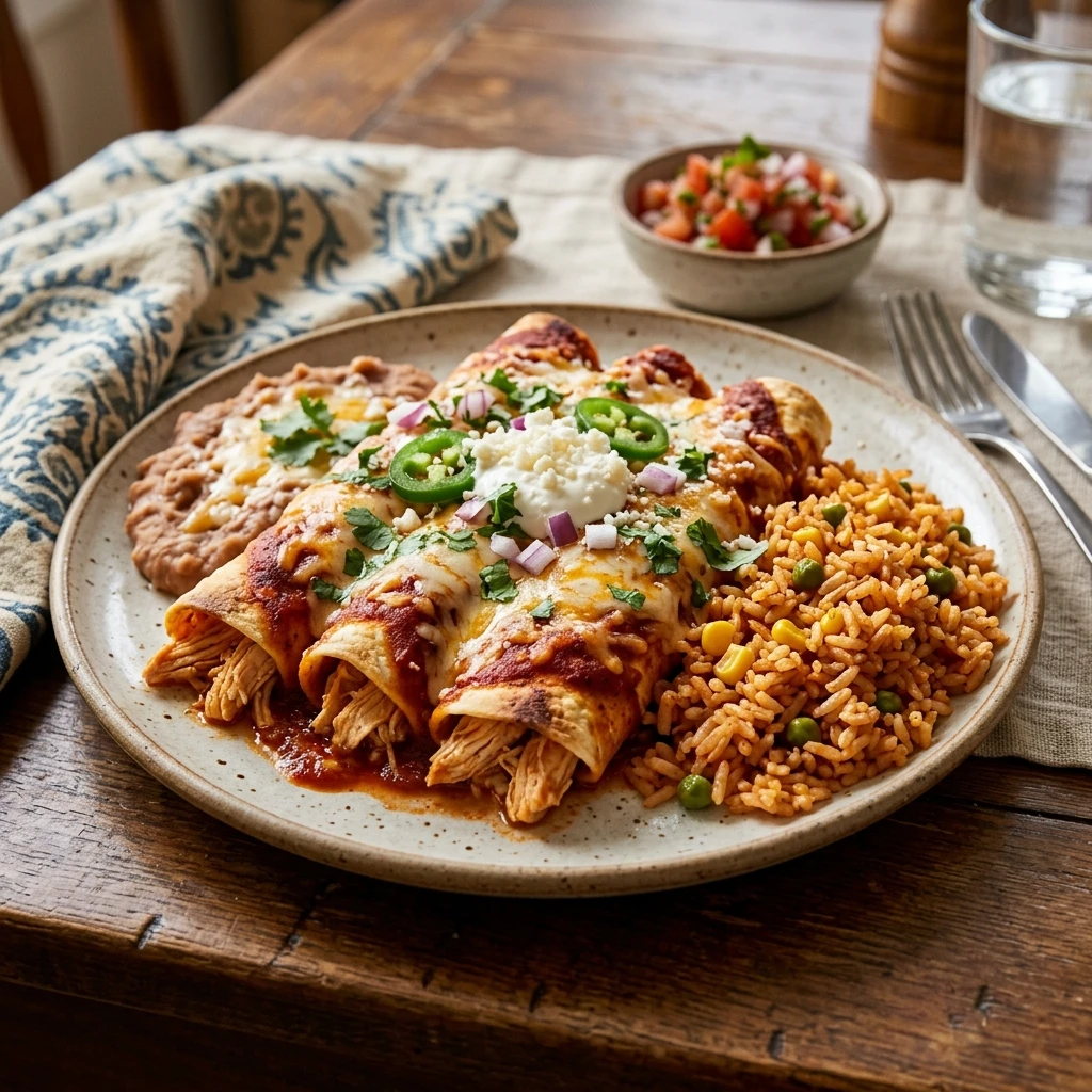 Budget Chicken Enchiladas With Rice Under $10 Family