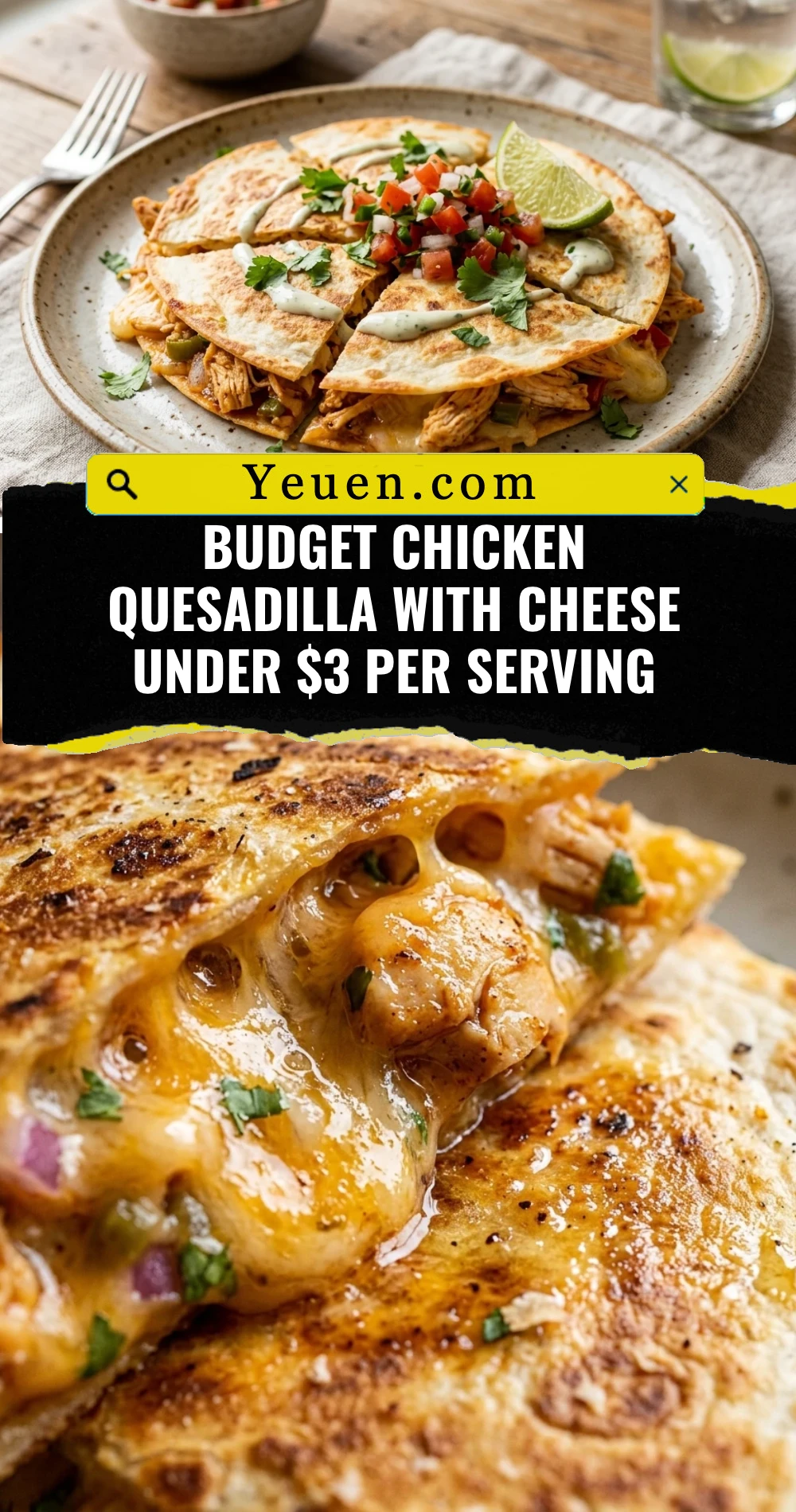 Budget Chicken Quesadilla With Cheese Under $3 Per Serving