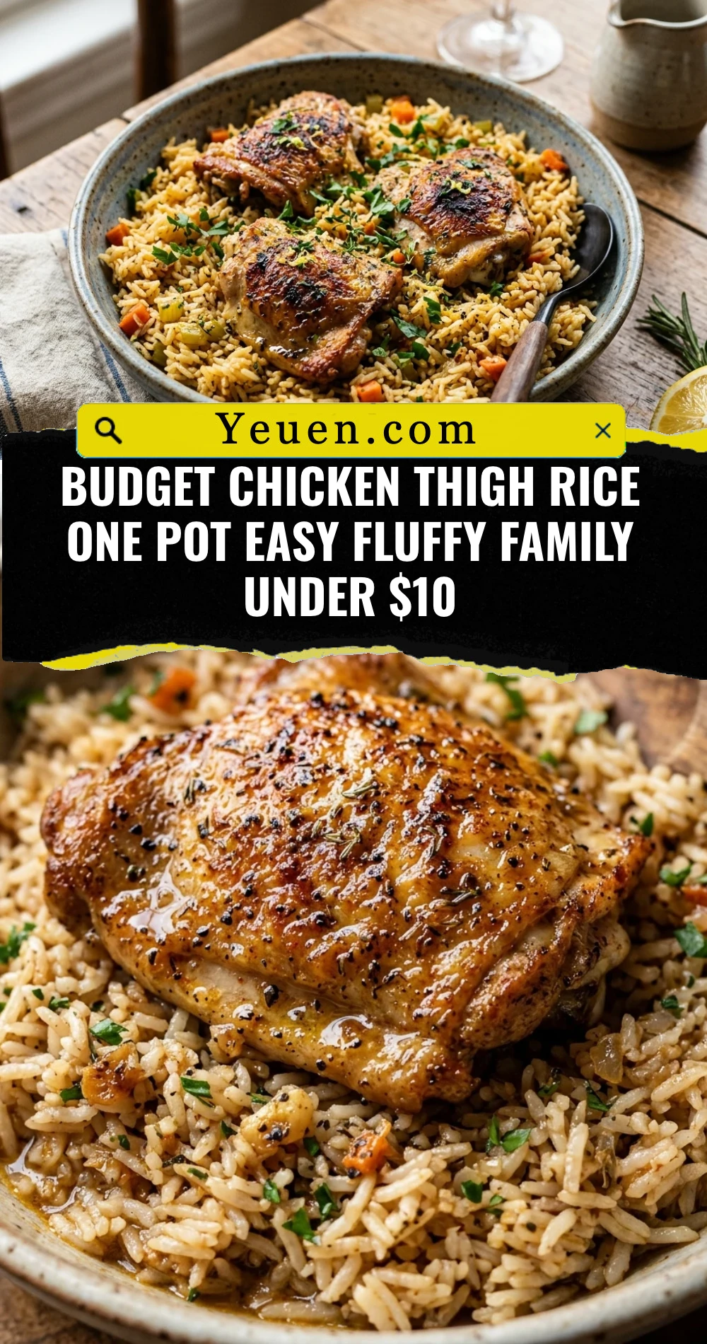 Budget Chicken Thigh Rice One Pot Easy Fluffy Family Under $10