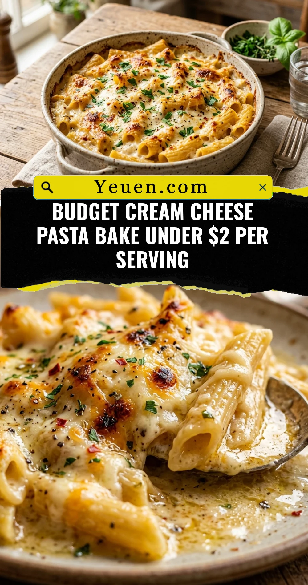 Budget Cream Cheese Pasta Bake Under $2 Per Serving