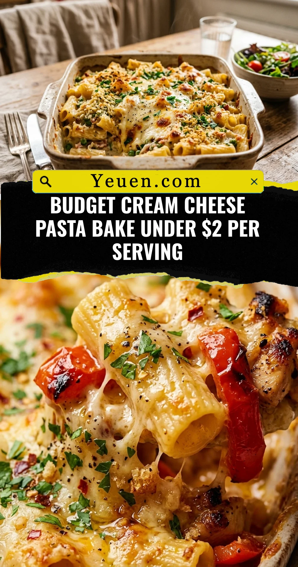Budget Cream Cheese Pasta Bake Under $2 Per Serving