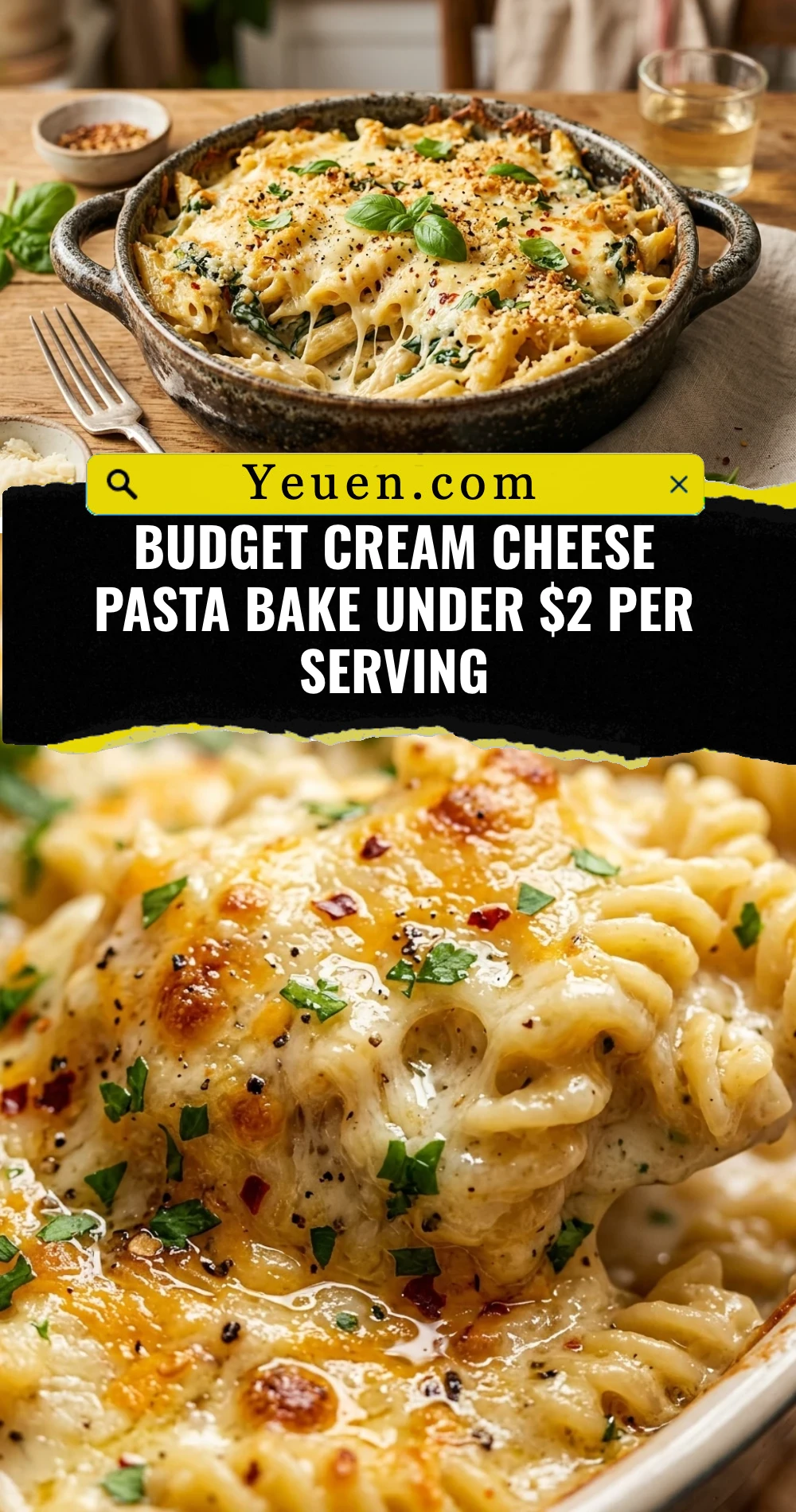 Budget Cream Cheese Pasta Bake Under $2 Per Serving