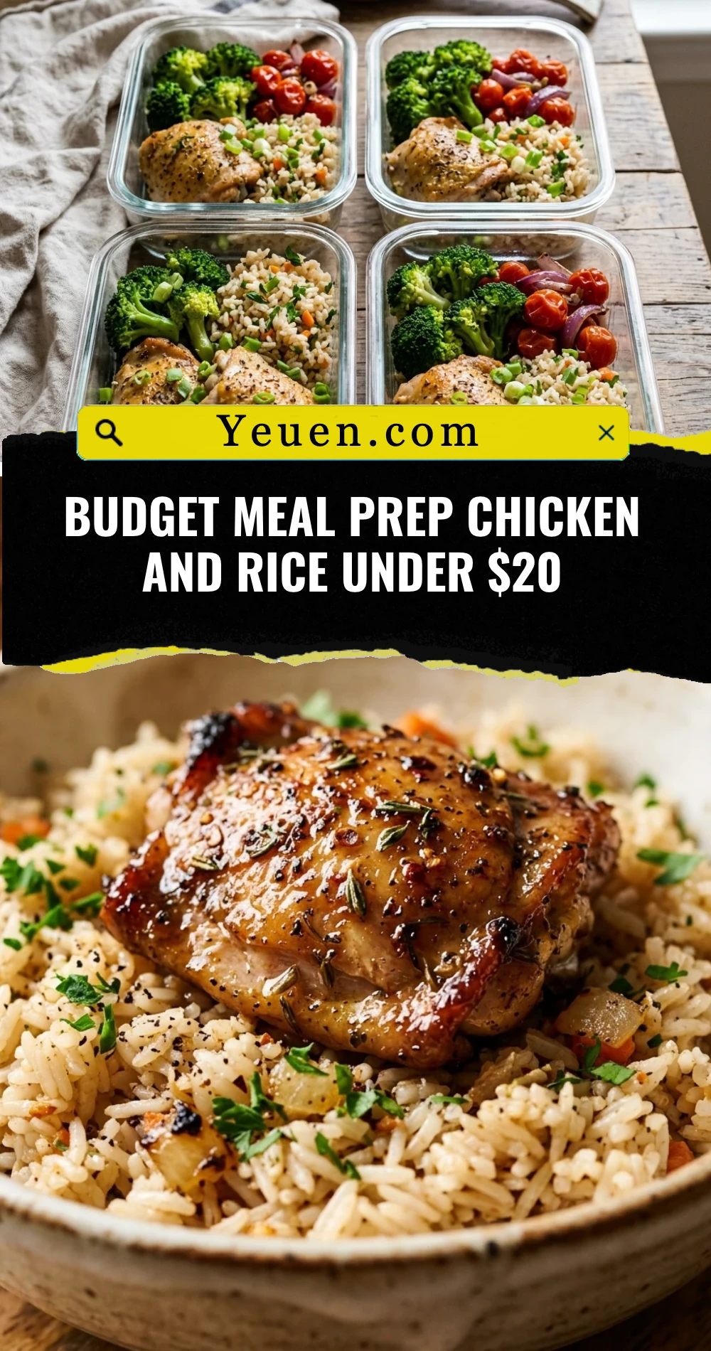 Budget Meal Prep Chicken and Rice Under $20