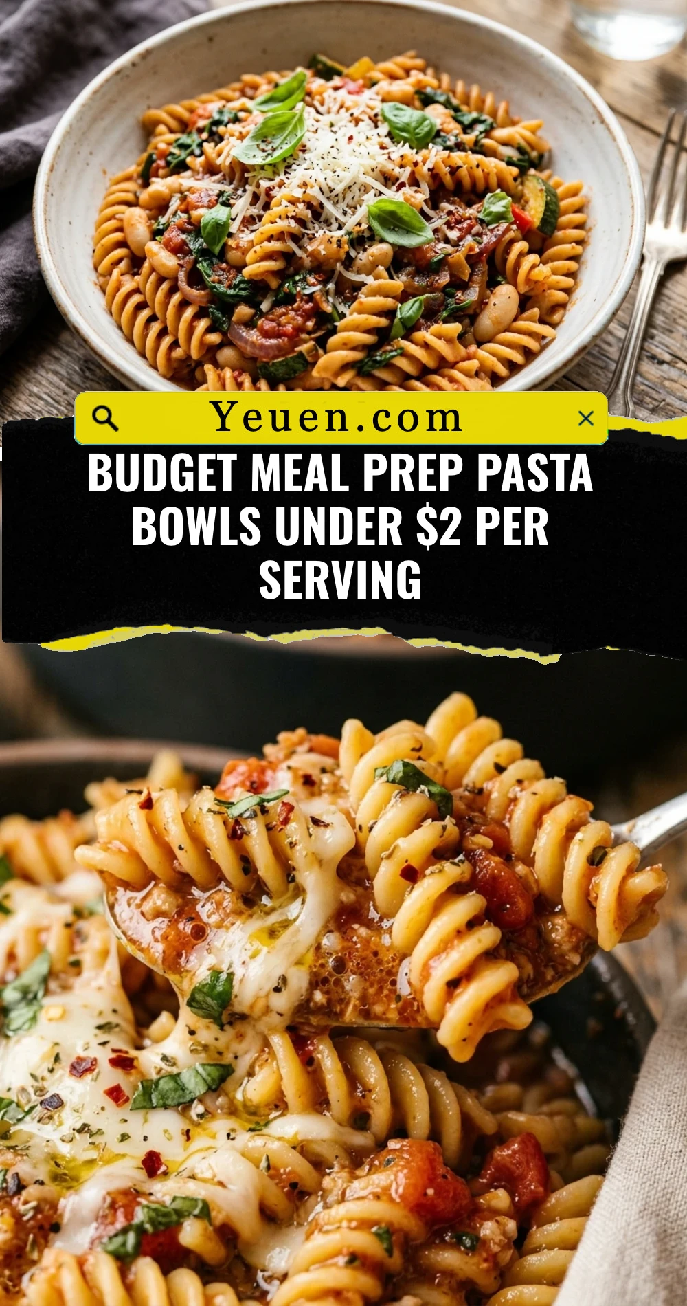 Budget Meal Prep Pasta Bowls Under $2 Per Serving