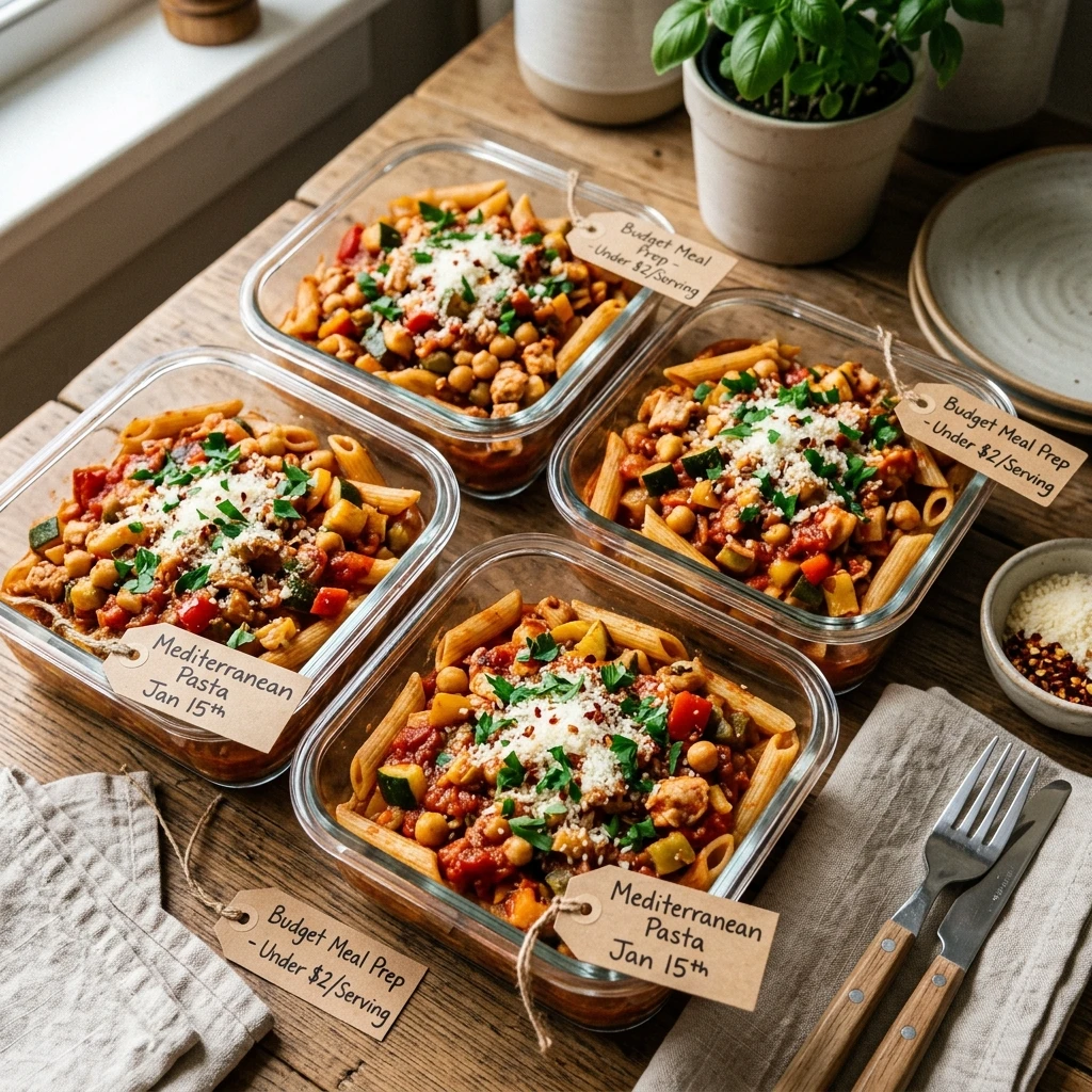 Budget Meal Prep Pasta Bowls Under $2 Per Serving