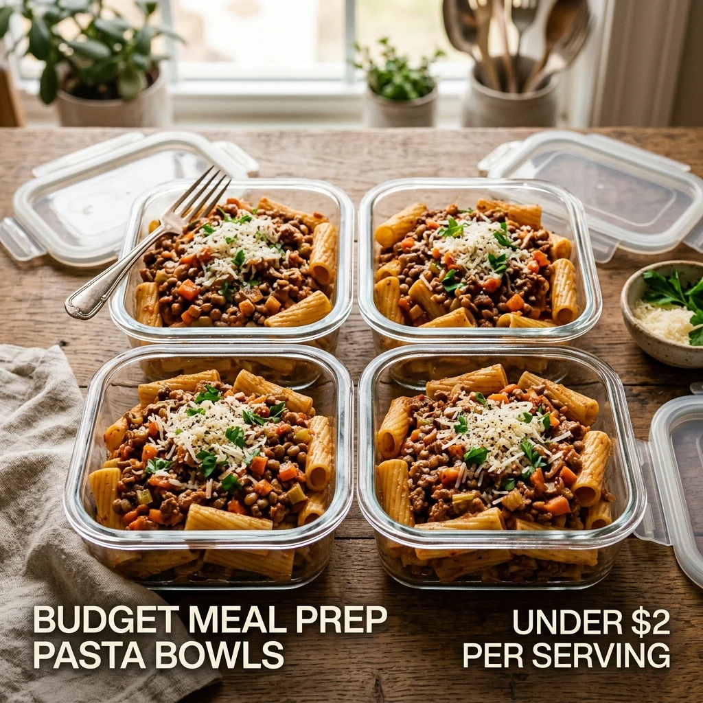 Budget Meal Prep Pasta Bowls Under $2 Per Serving