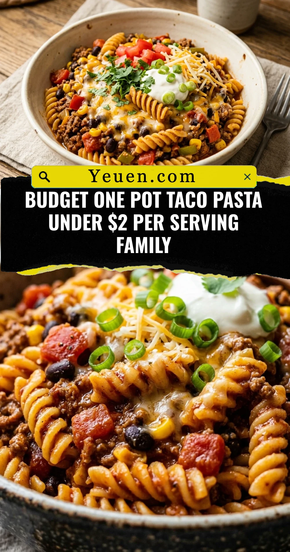 Budget One Pot Taco Pasta Under $2 Per Serving Family