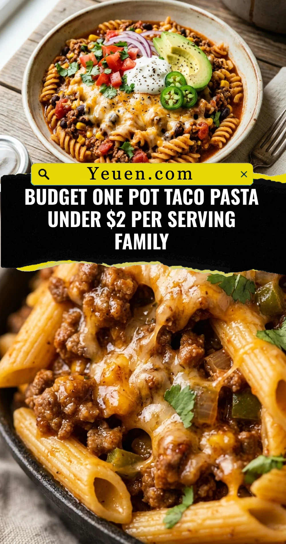 Budget One Pot Taco Pasta Under $2 Per Serving Family