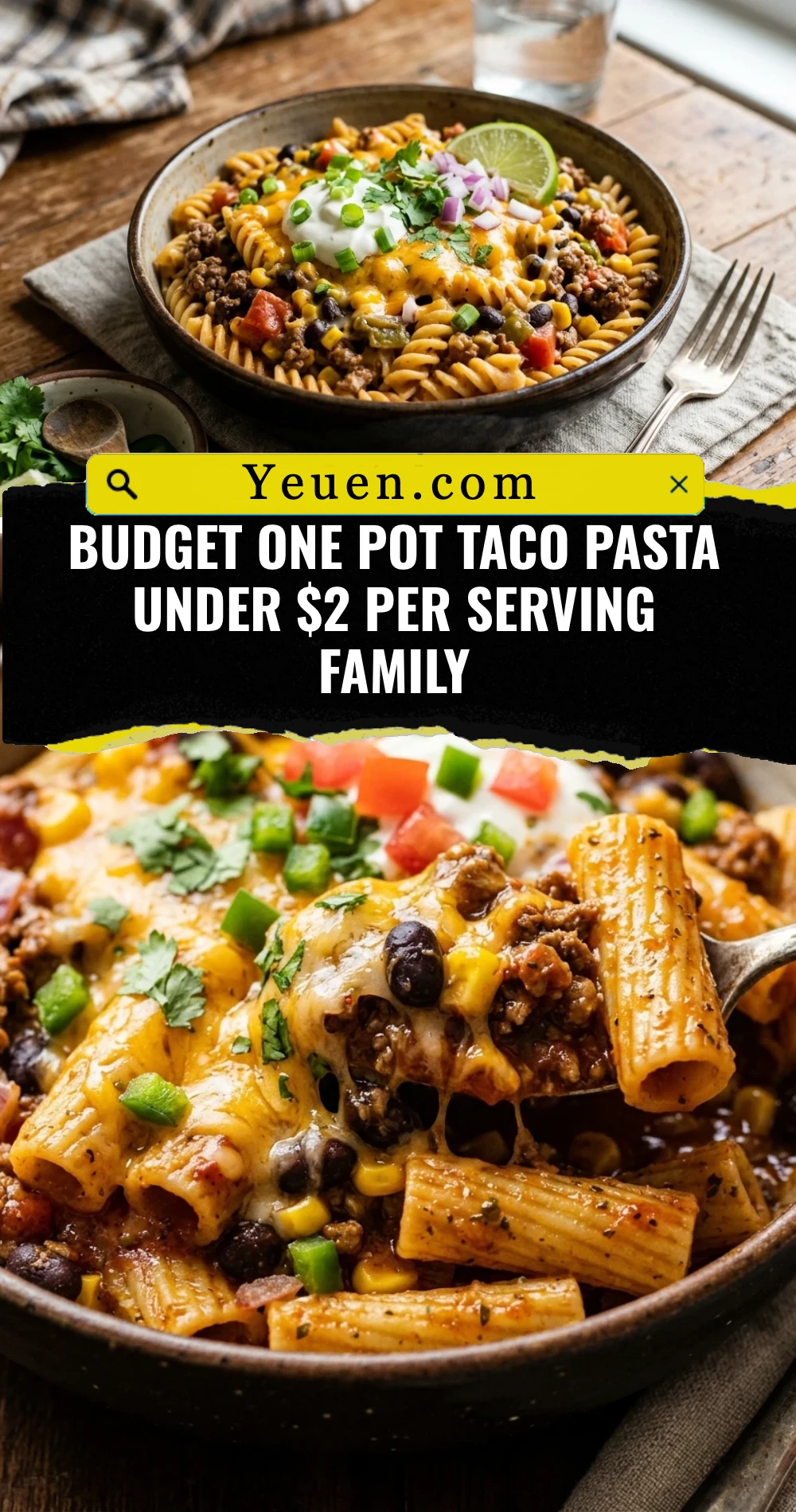 Budget One Pot Taco Pasta Under $2 Per Serving Family