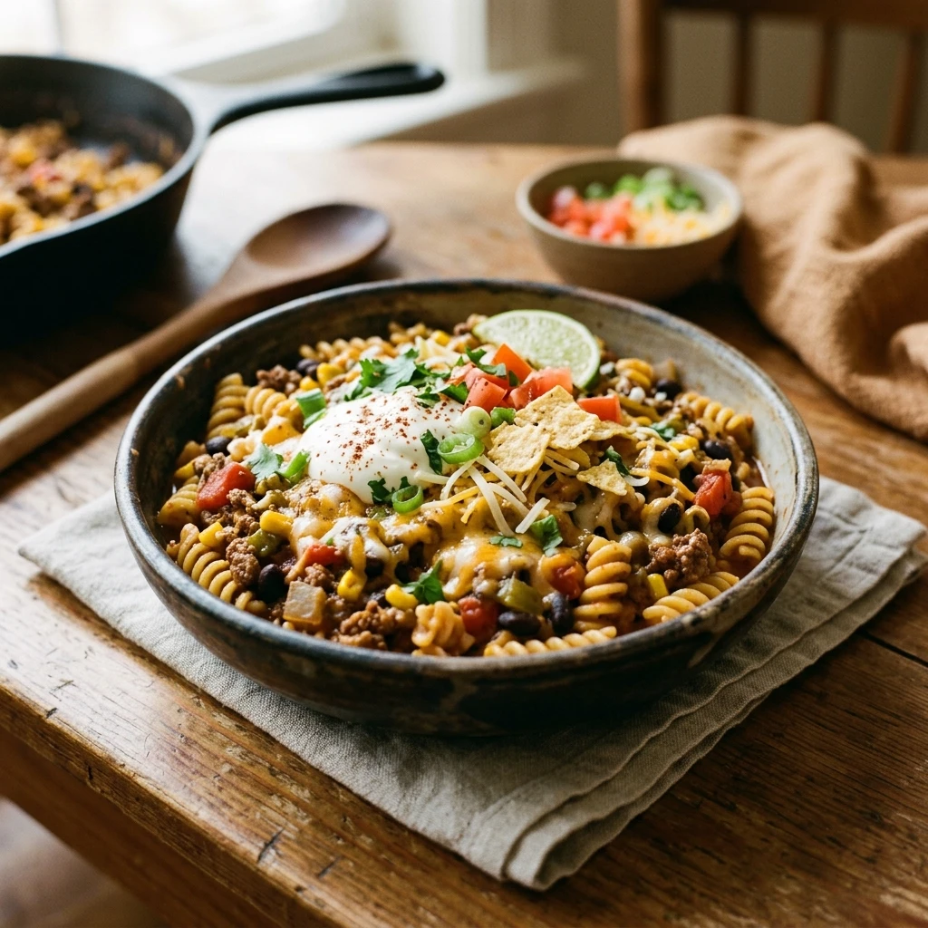 Budget One Pot Taco Pasta Under $2 Per Serving Family