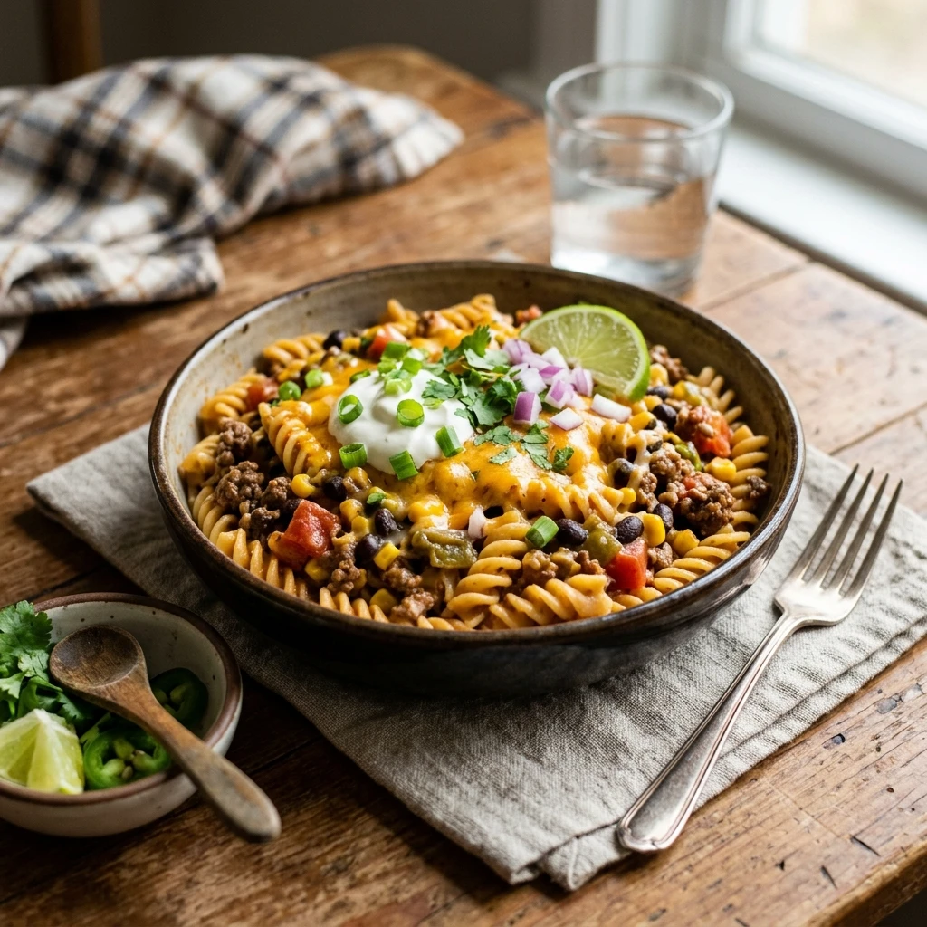 Budget One Pot Taco Pasta Under $2 Per Serving Family
