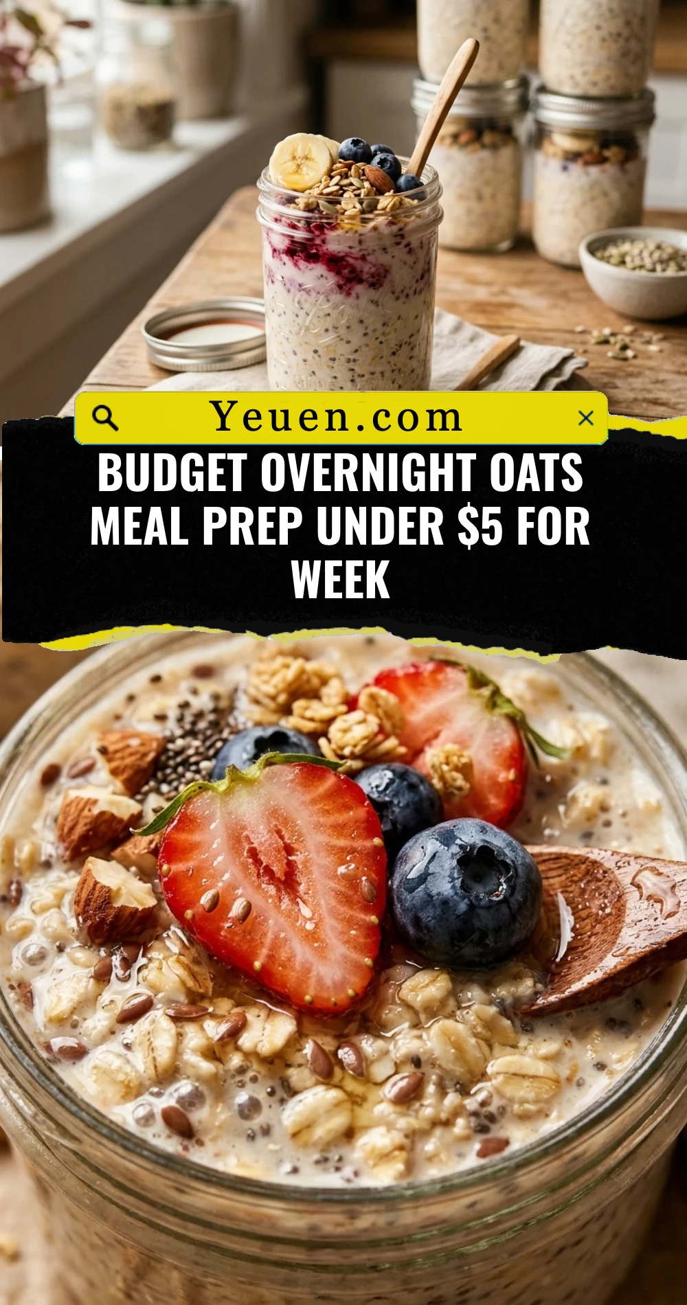 Budget Overnight Oats Meal Prep Under $5 For Week