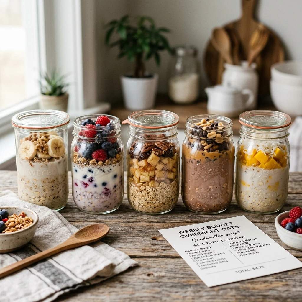 Budget Overnight Oats Meal Prep Under $5 For Week
