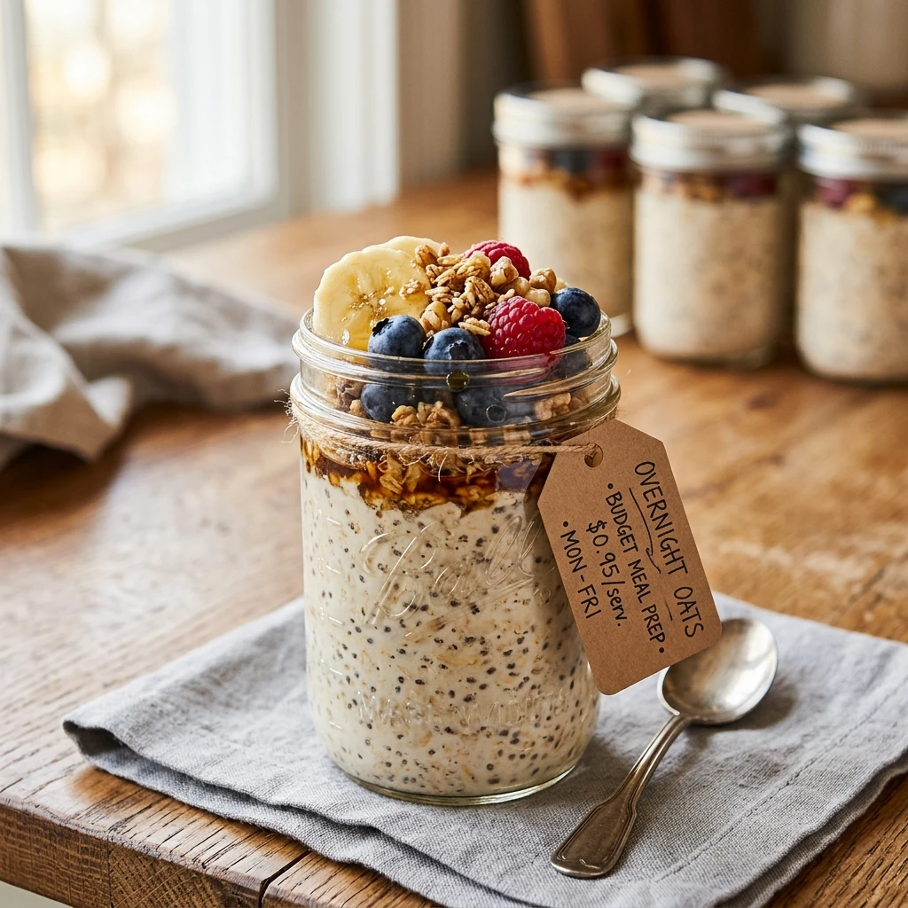 Budget Overnight Oats Meal Prep Under $5 For Week