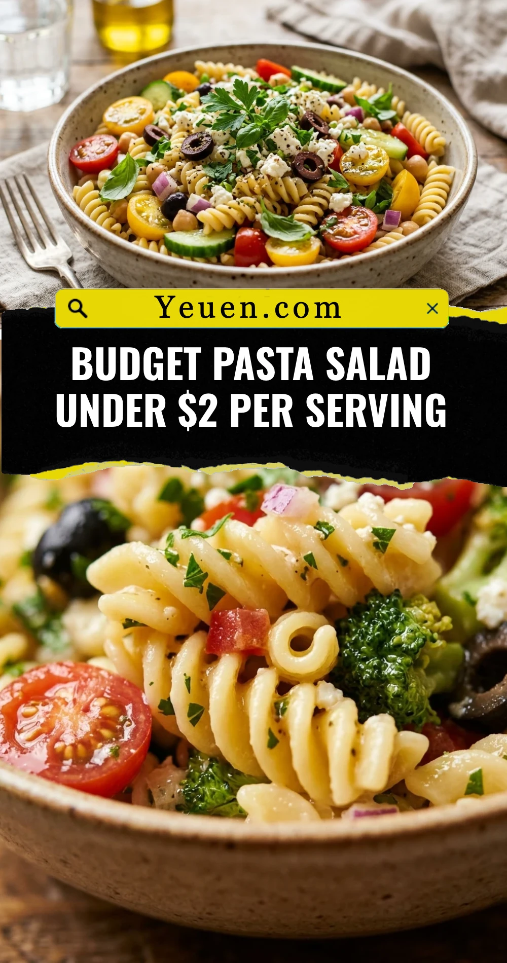 Budget Pasta Salad Under $2 Per Serving
