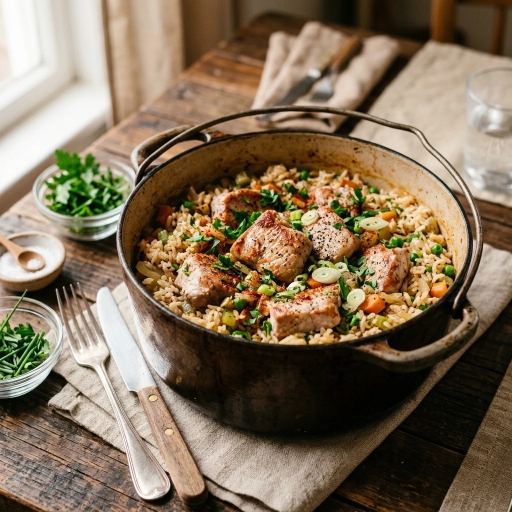 Budget Pork And Rice One Pot Easy Fluffy Family Under $10